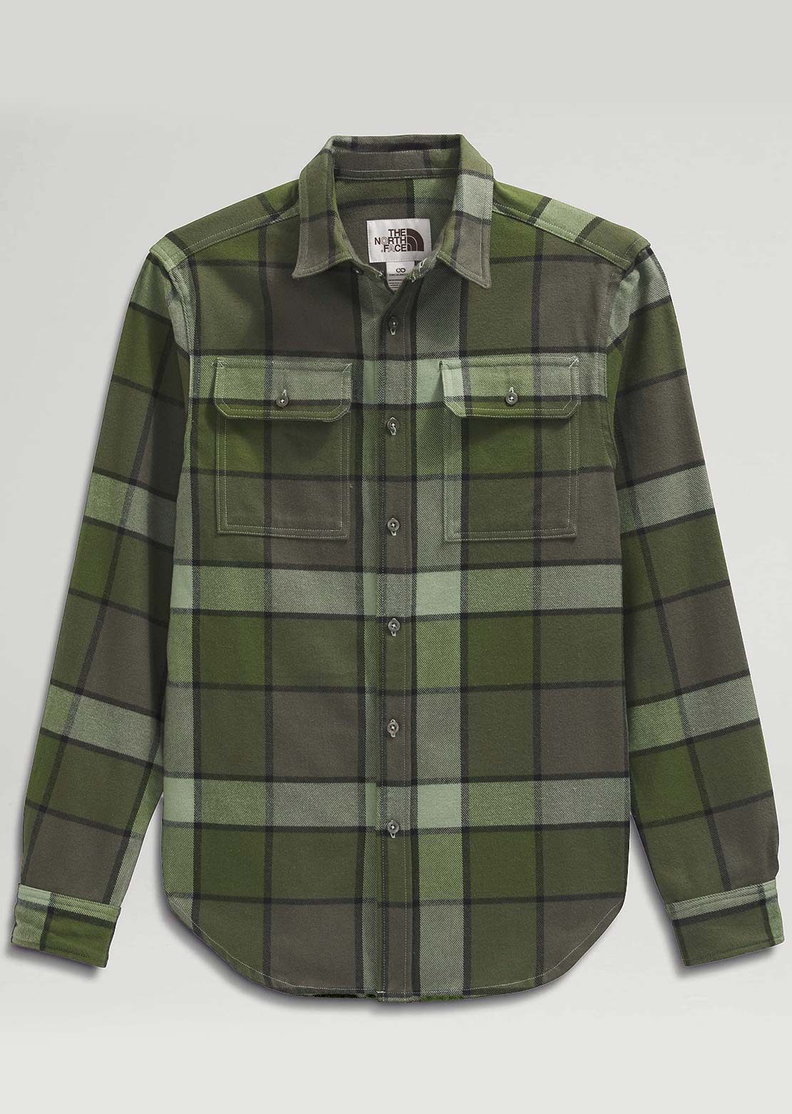 The North Face Men's Arroyo Flannel Plaid Button Up Shirt New Taupe Green Macro Small Plaid