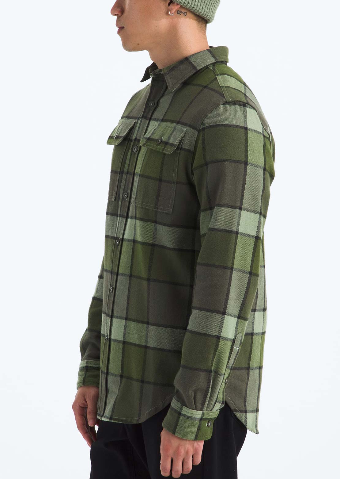 The North Face Men's Arroyo Flannel Plaid Button Up Shirt New Taupe Green Macro Small Plaid