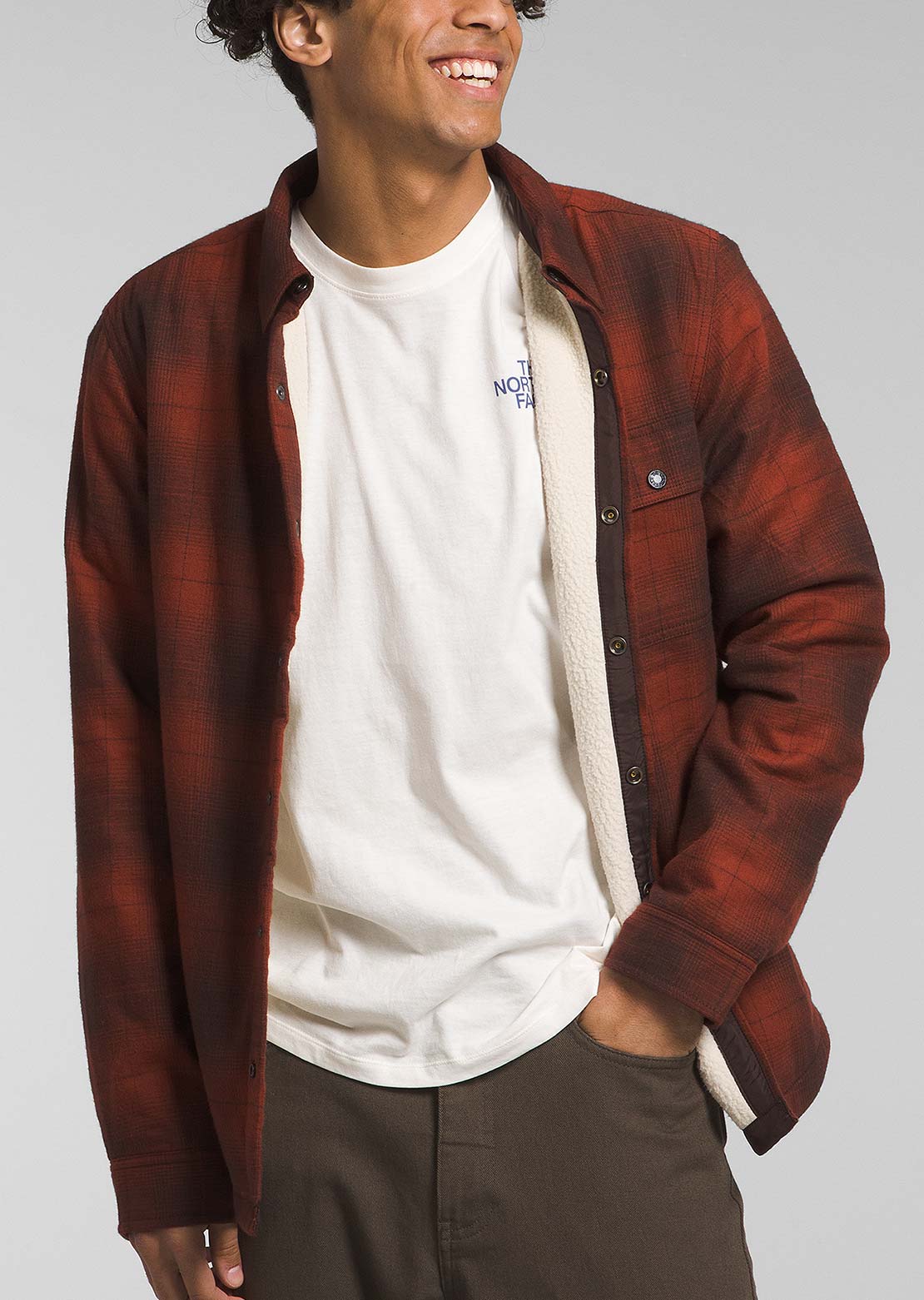 The North Face Men's Campshire Button Up Shirt Brandy Brown Medium Half Dome Shadow Plaid