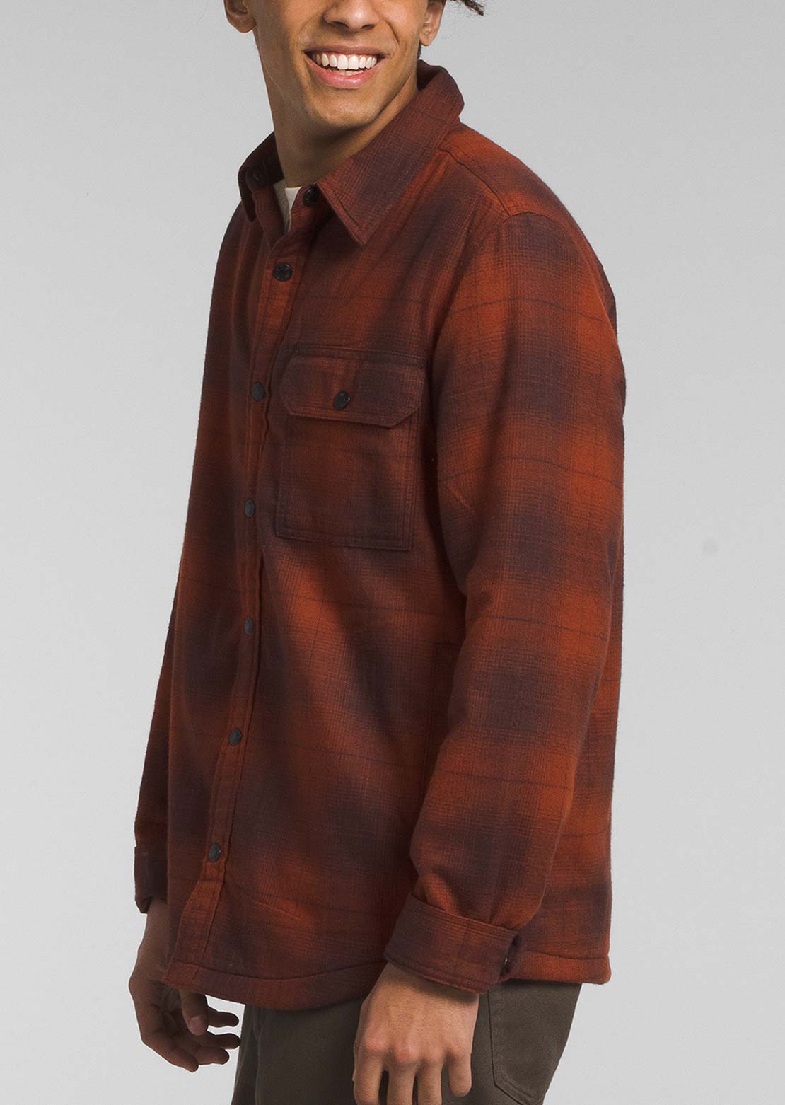 The North Face Men's Campshire Button Up Shirt Brandy Brown Medium Half Dome Shadow Plaid