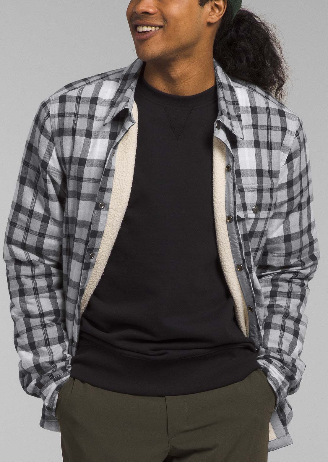 The North Face Men's Campshire Button Up Shirt Meld Grey Medium Bozeman Plaid