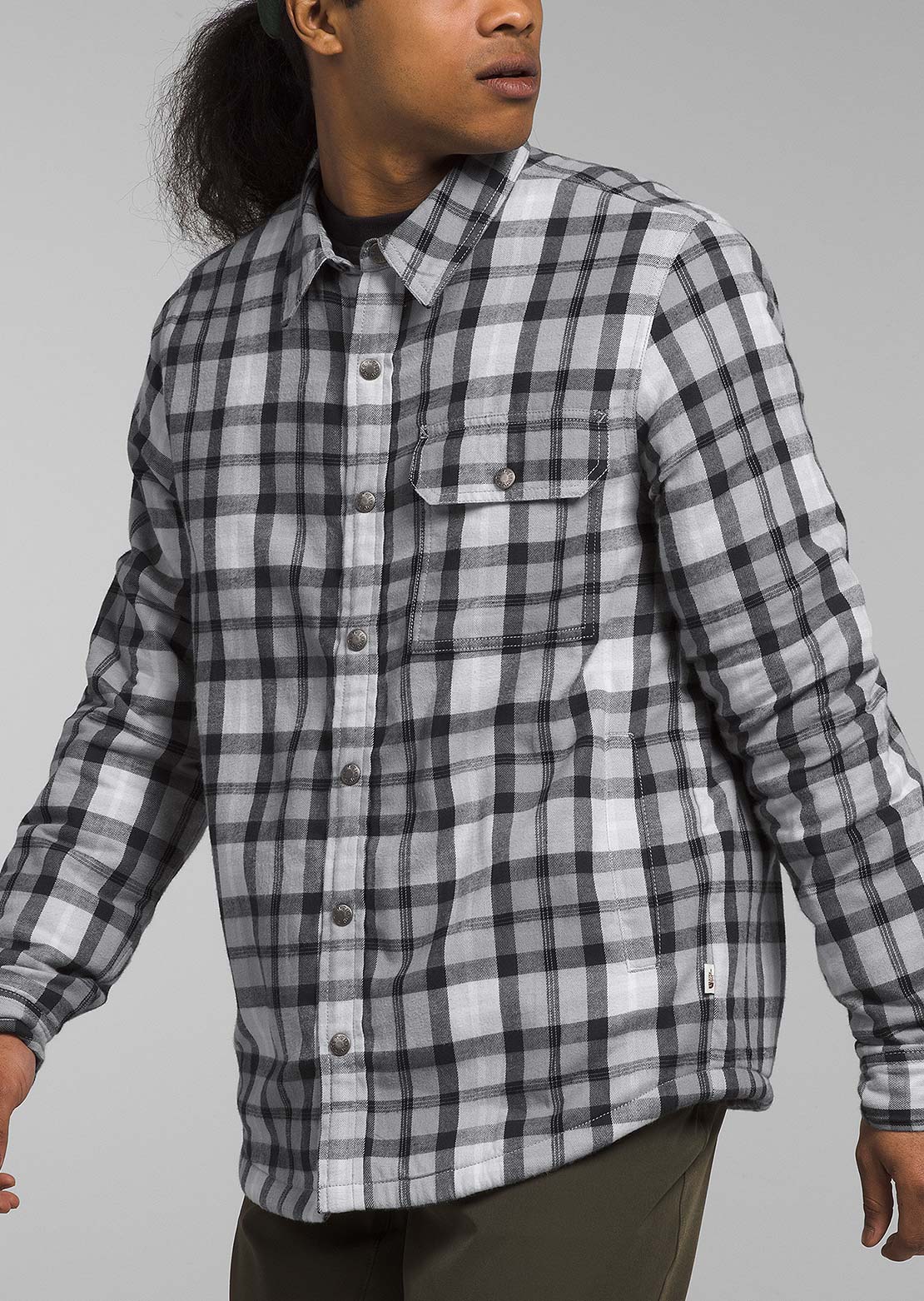 The North Face Men's Campshire Button Up Shirt Meld Grey Medium Bozeman Plaid