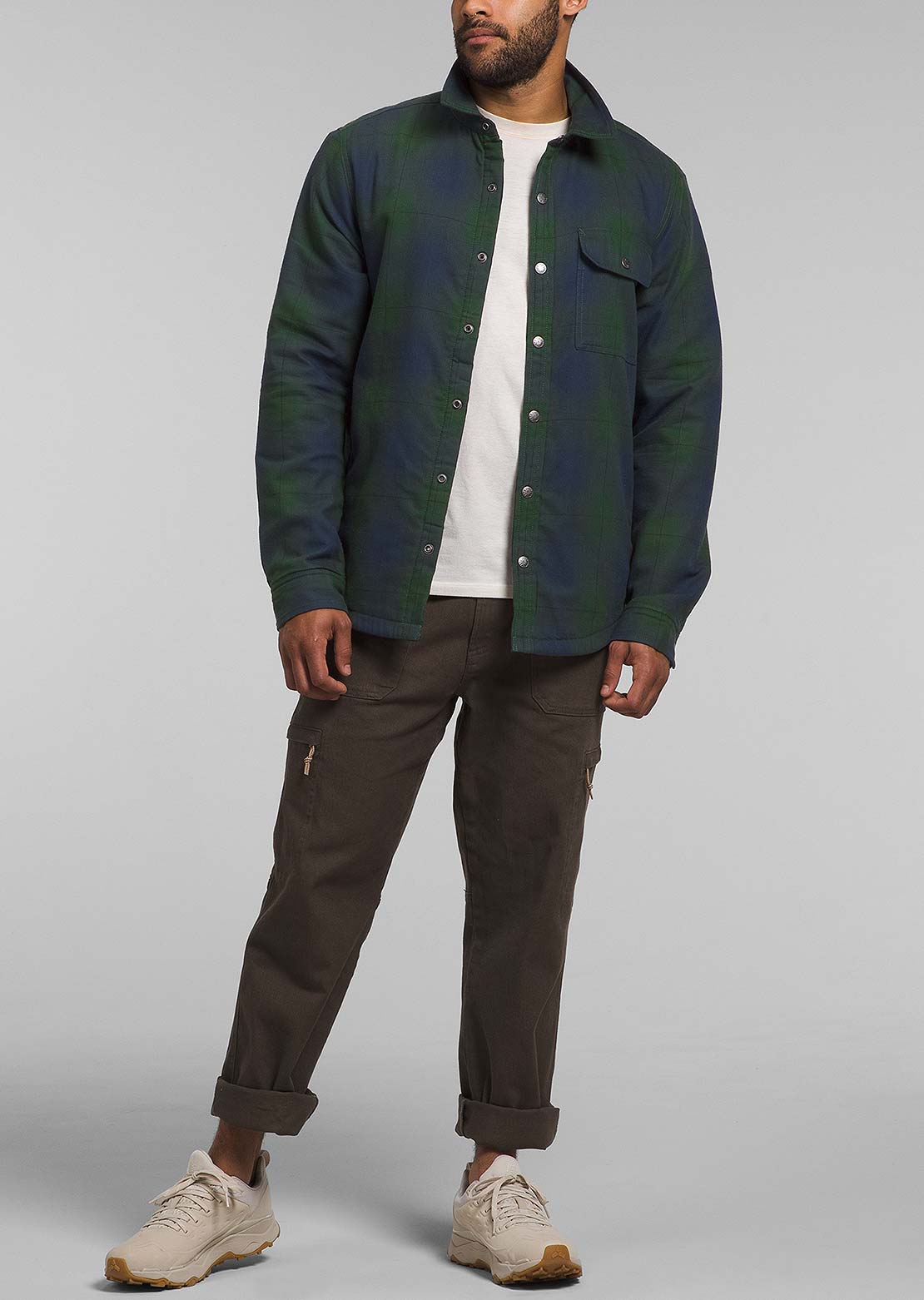 The North Face Men's Campshire Button Up Shirt Pine Needle Medium Half Dome Shadow Plaid
