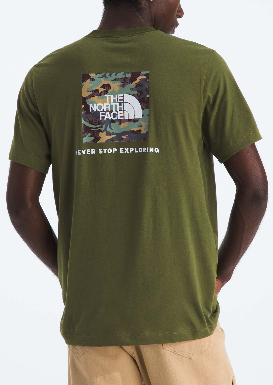 The North Face Men's Evolution Box Camo Fill Graphic T-Shirt Woodland Green
