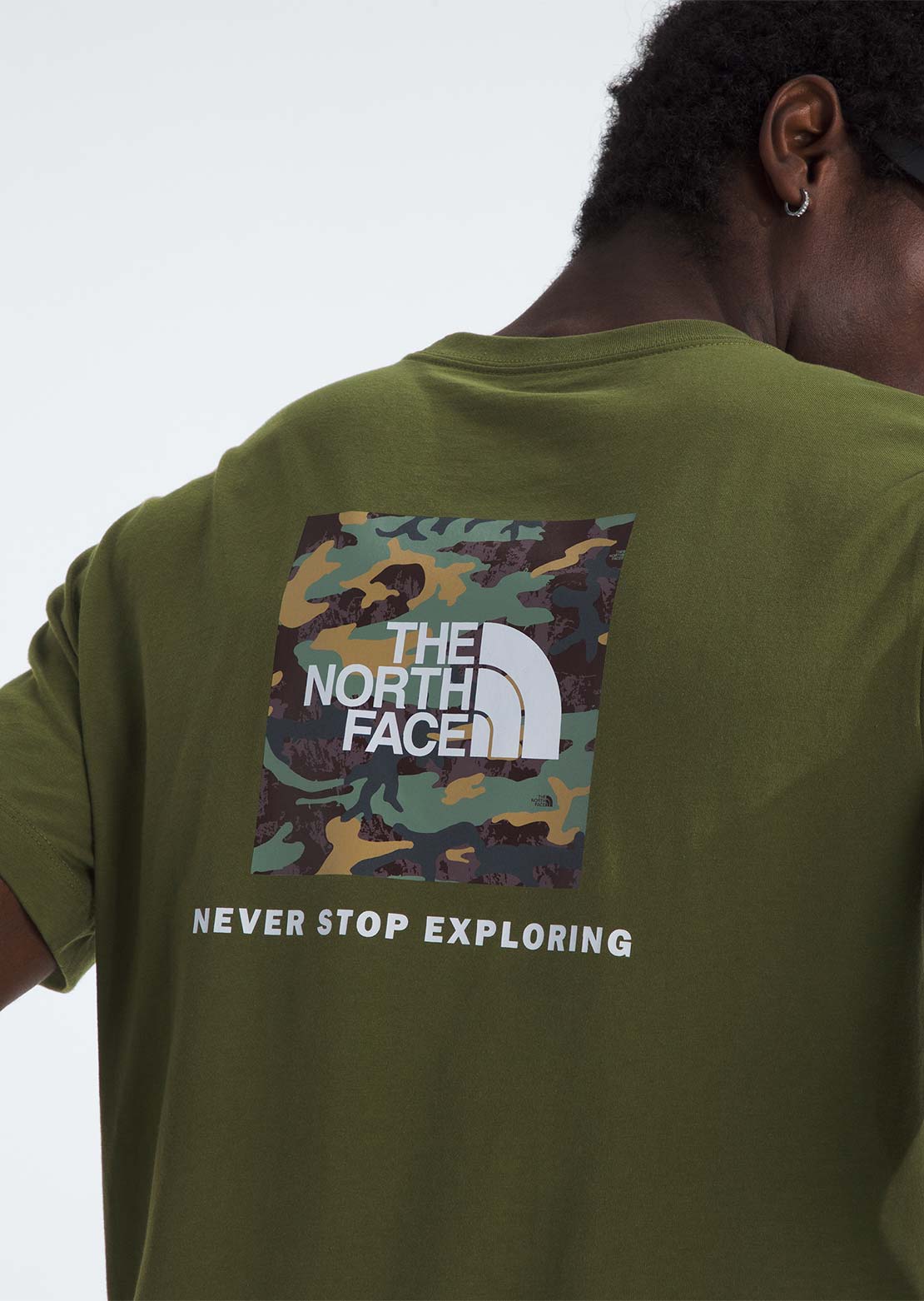 The North Face Men's Evolution Box Camo Fill Graphic T-Shirt Woodland Green