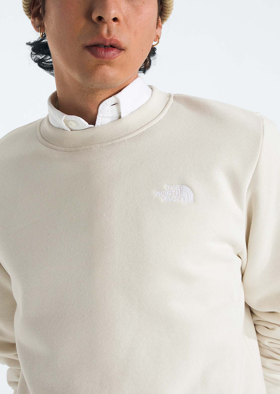 The North Face Men's Evolution Simple Dome Crewneck Sweatshirt White Dune