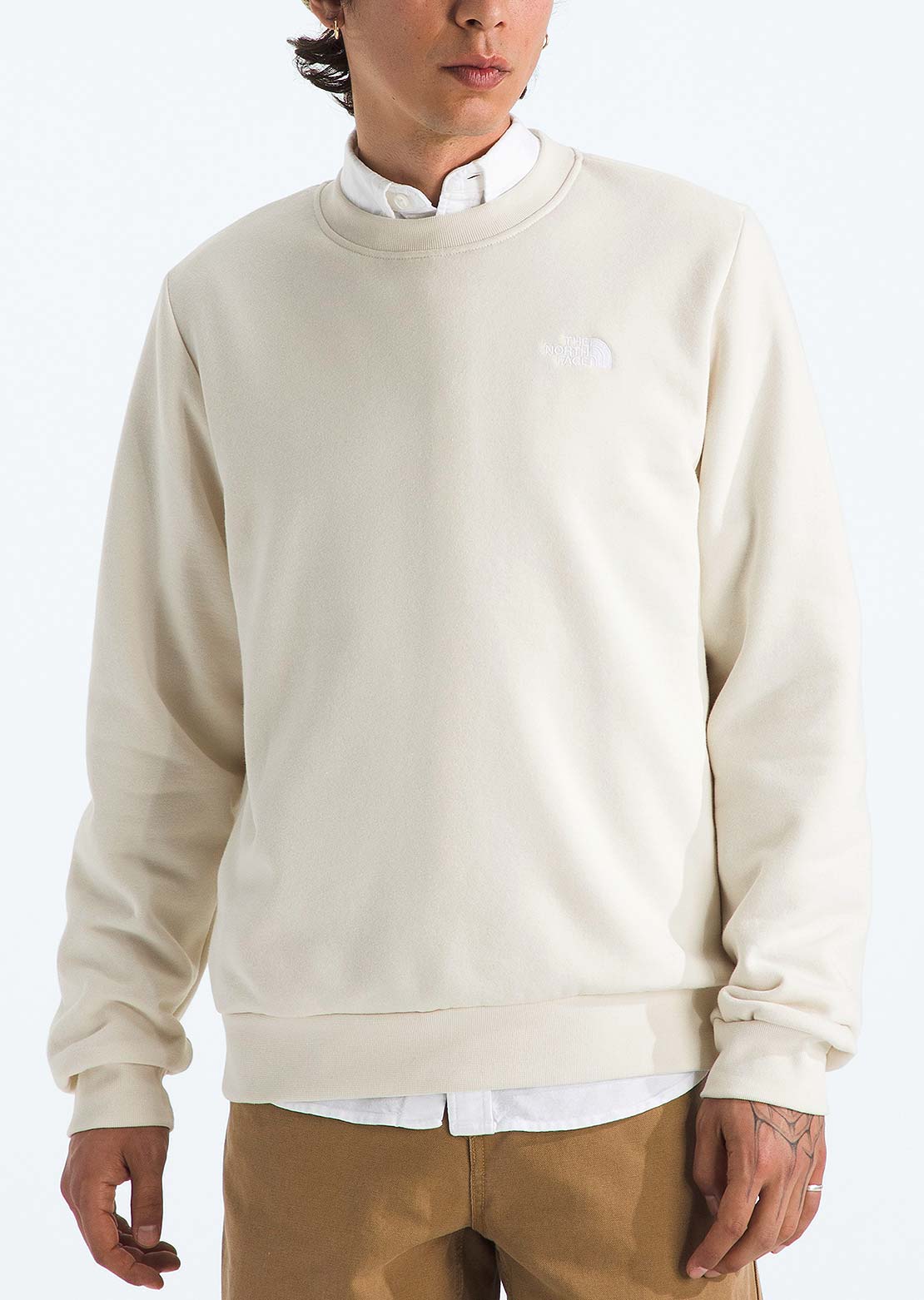 The North Face Men's Evolution Simple Dome Crewneck Sweatshirt White Dune