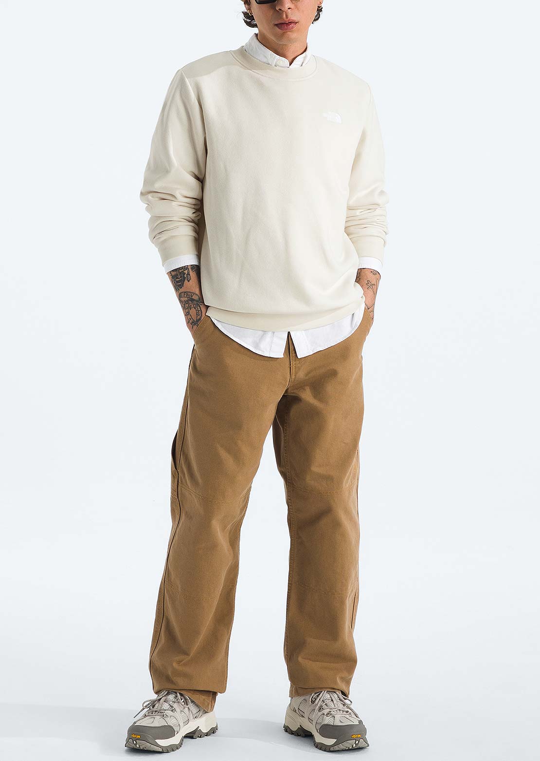 The North Face Men's Evolution Simple Dome Crewneck Sweatshirt White Dune