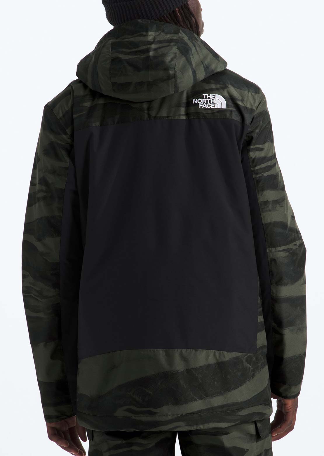 The North Face Men's Freedom Insulated Print Jacket New Taupe Green Edge of Light Print/TNF Black