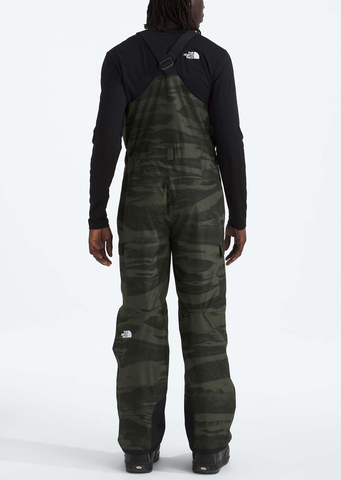 The North Face Men's Freedom Print Bib Pants New Taupe Green Edge of Light Print