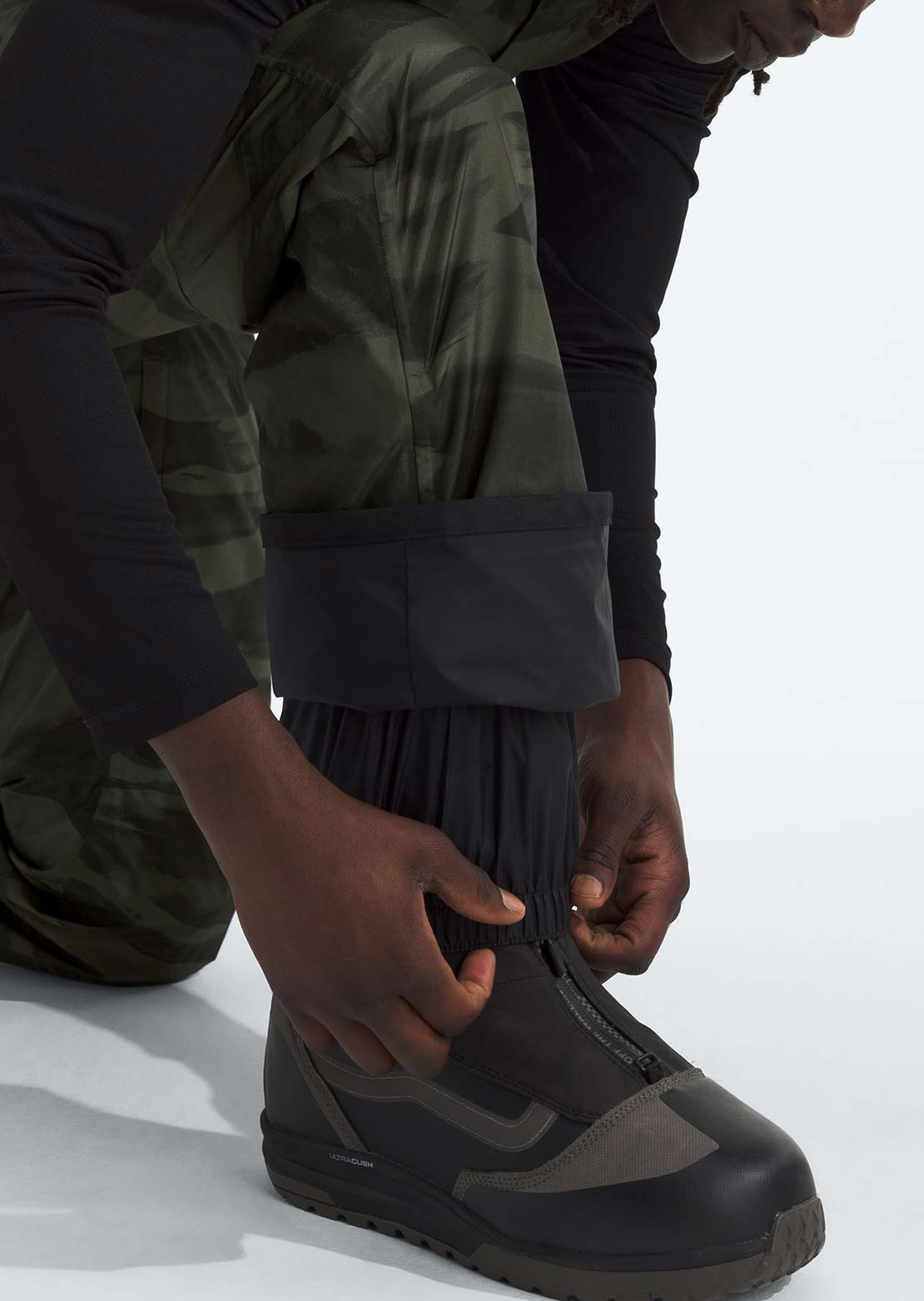 The North Face Men's Freedom Print Bib Pants New Taupe Green Edge of Light Print