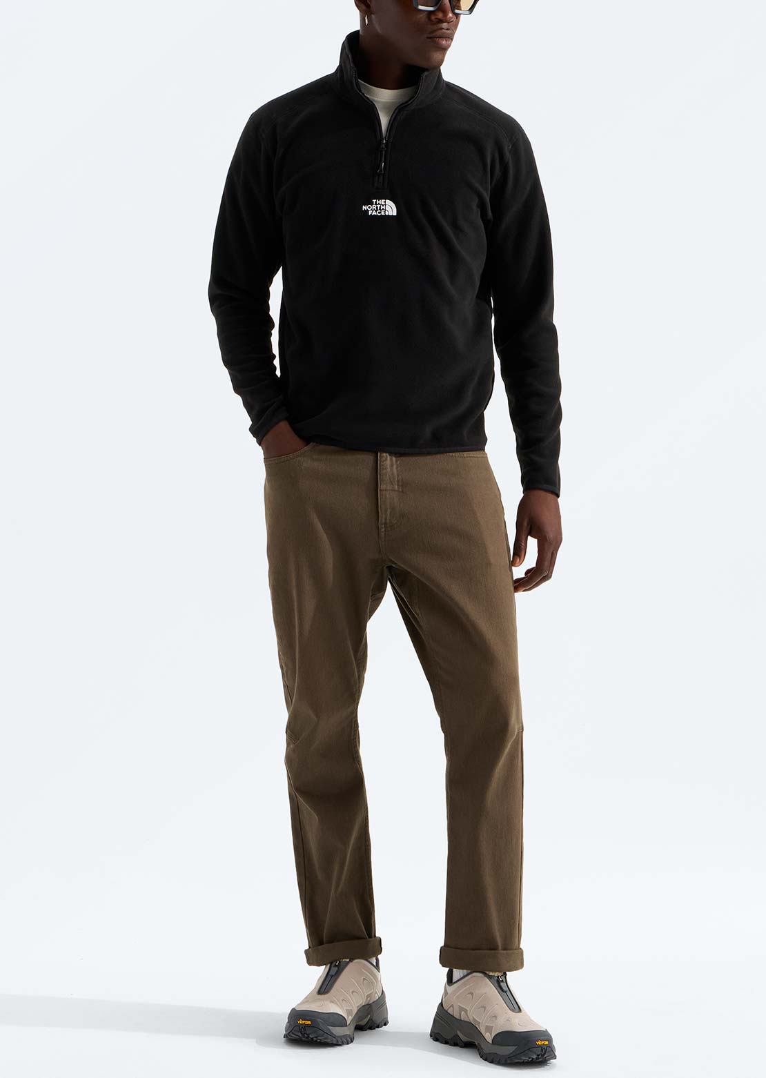 The North Face Men's Glacier 1/4 Zip Embroidered Logo Sweater