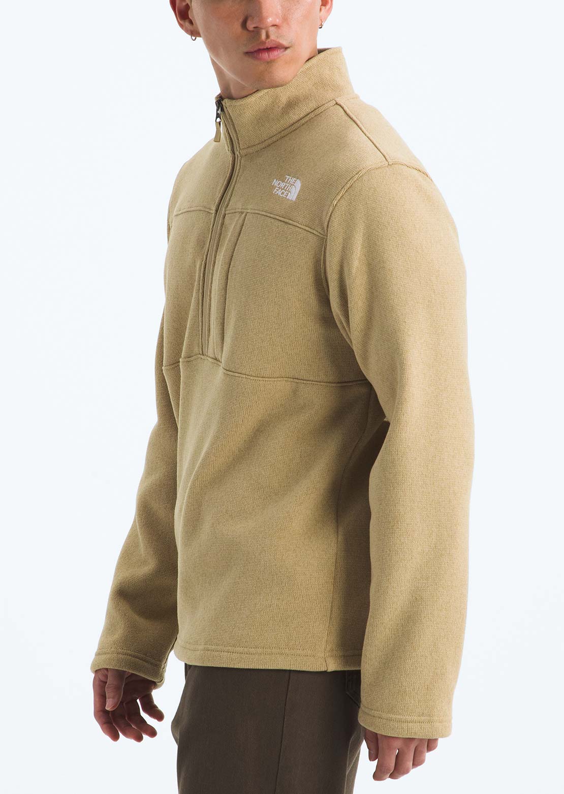 The North Face Men's Gordon Lyons 1/4 Zip Jacket Khaki Stone Heather