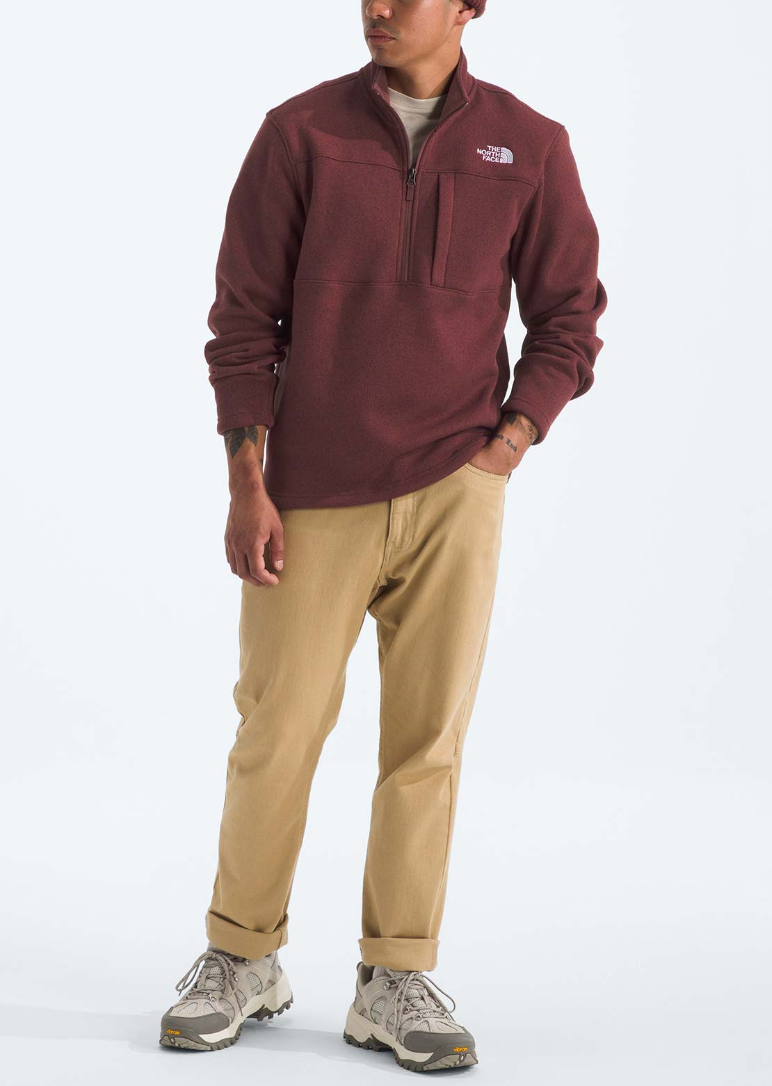 The North Face Men's Gordon Lyons 1/4 Zip Pullover Sumac Heather