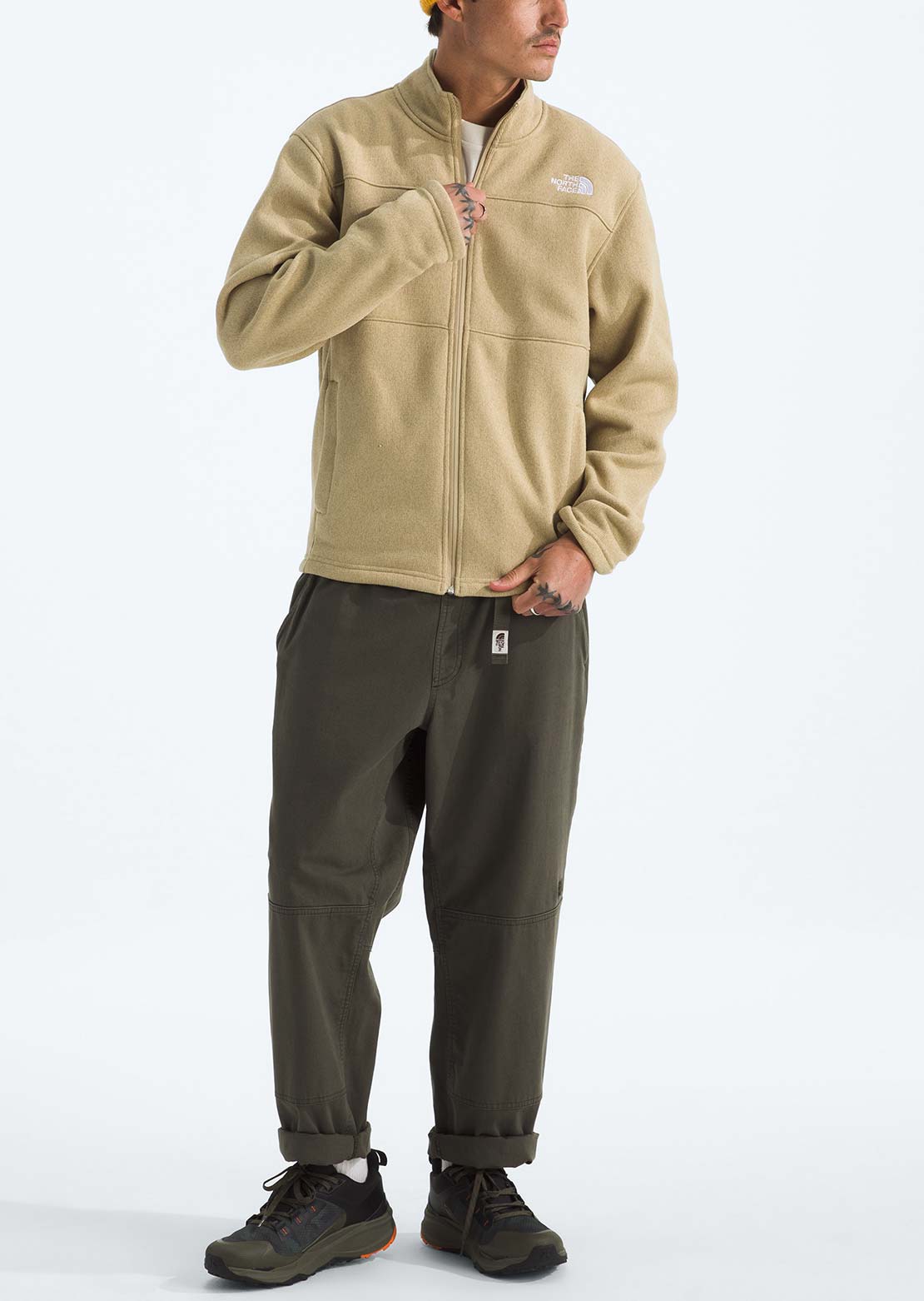 The North Face Men's Gordon Lyons Full Zip Jacket Khaki Stone Heather