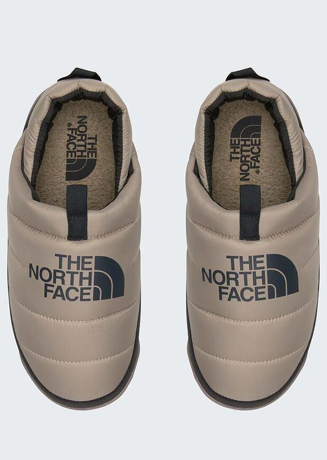 The North Face Men's Nuptse Mule Slippers Mushroom Grey/Mocha Brown