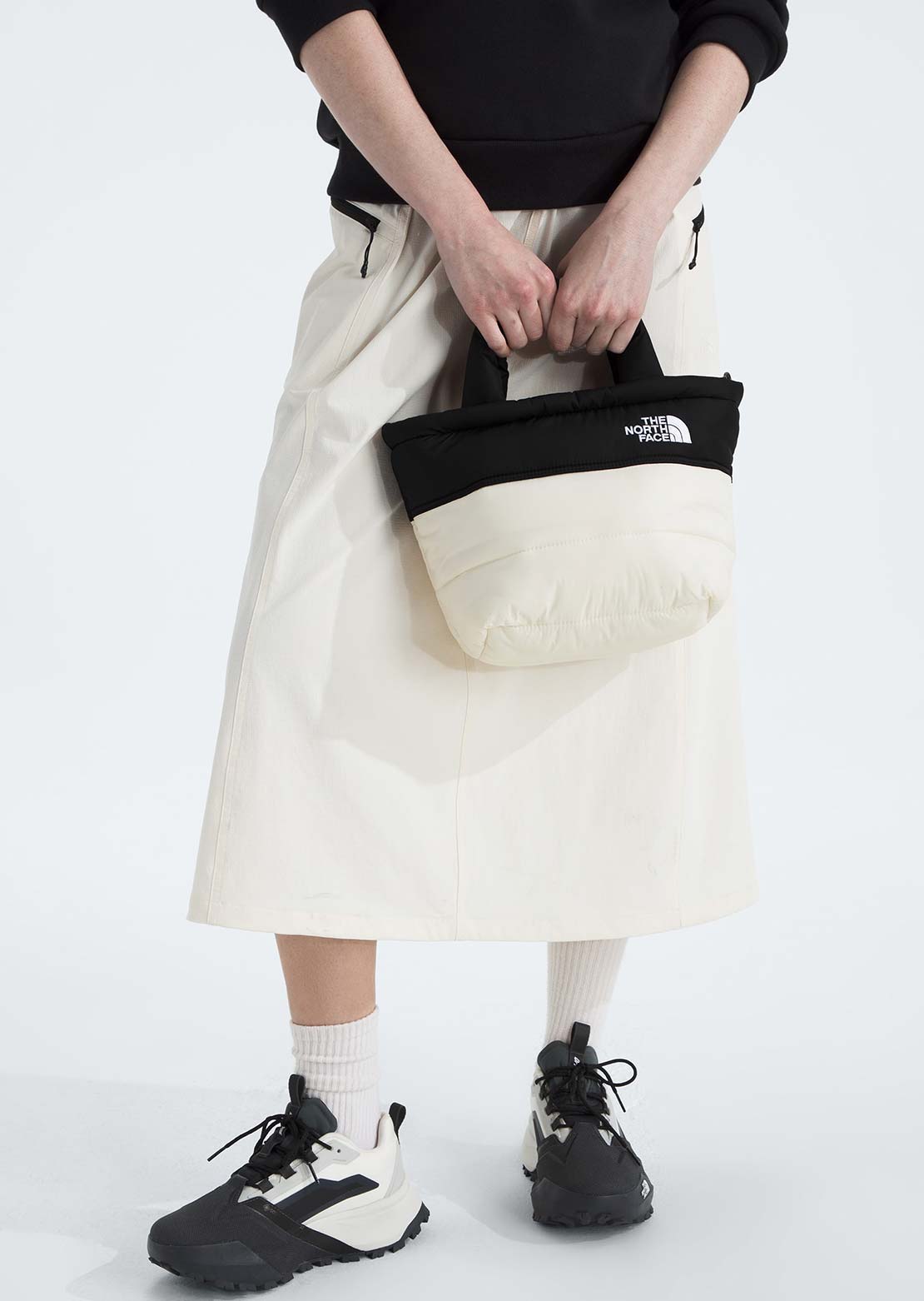 The North Face Nuptse Mini Bag White Dune/TNF Black