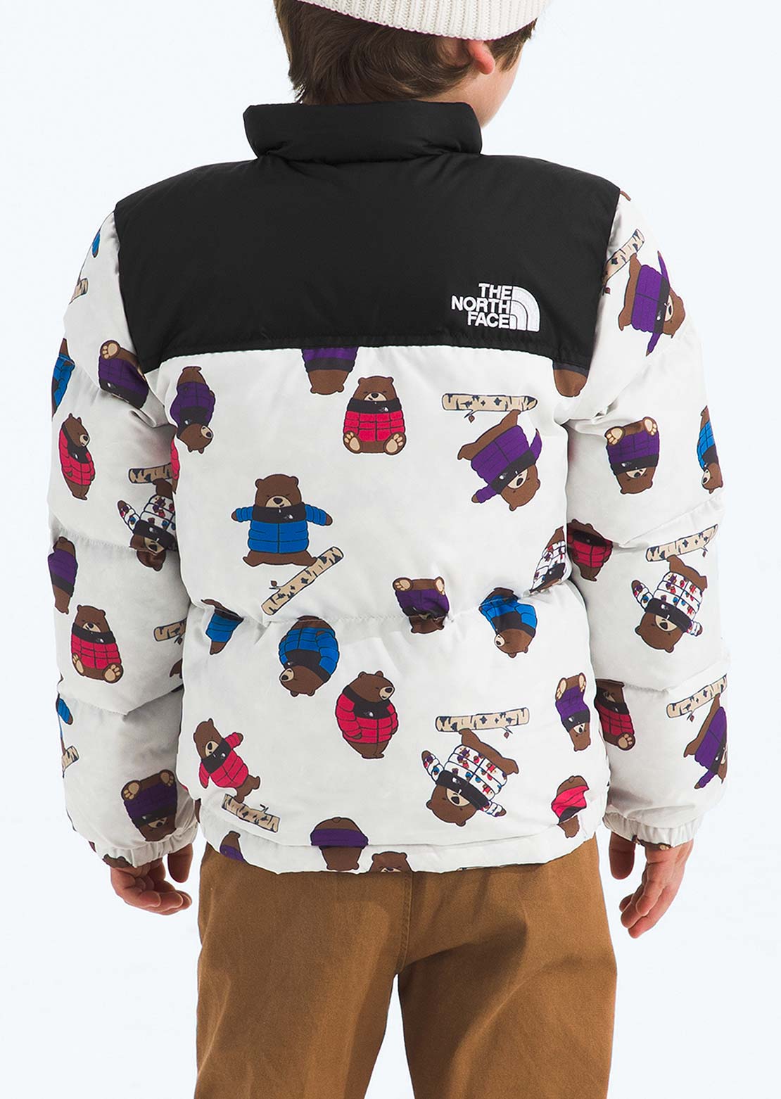 The North Face Toddler 1996 Retro Nuptse Print Jacket TNF White Nuptse Bears Print