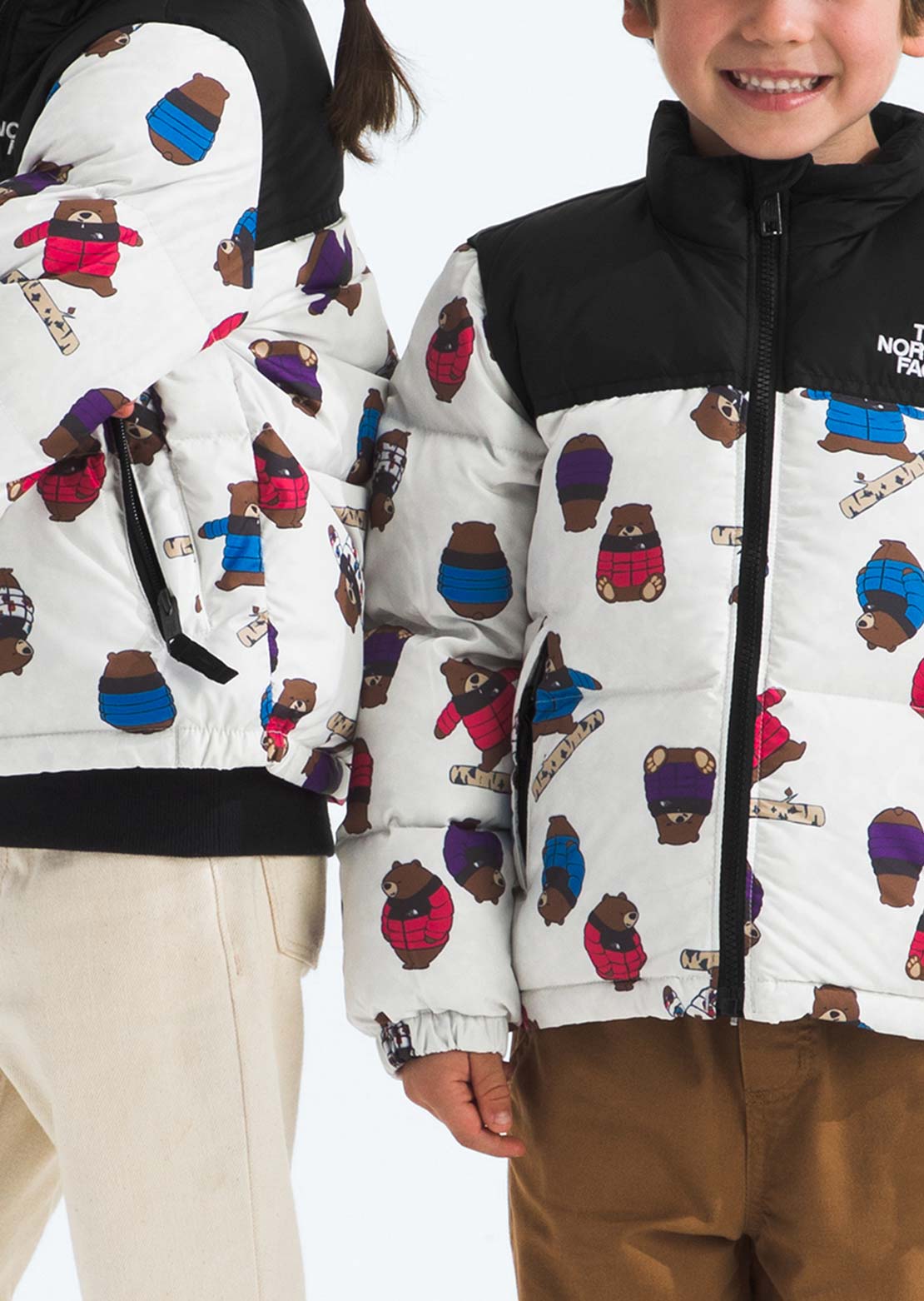 The North Face Toddler 1996 Retro Nuptse Print Jacket TNF White Nuptse Bears Print