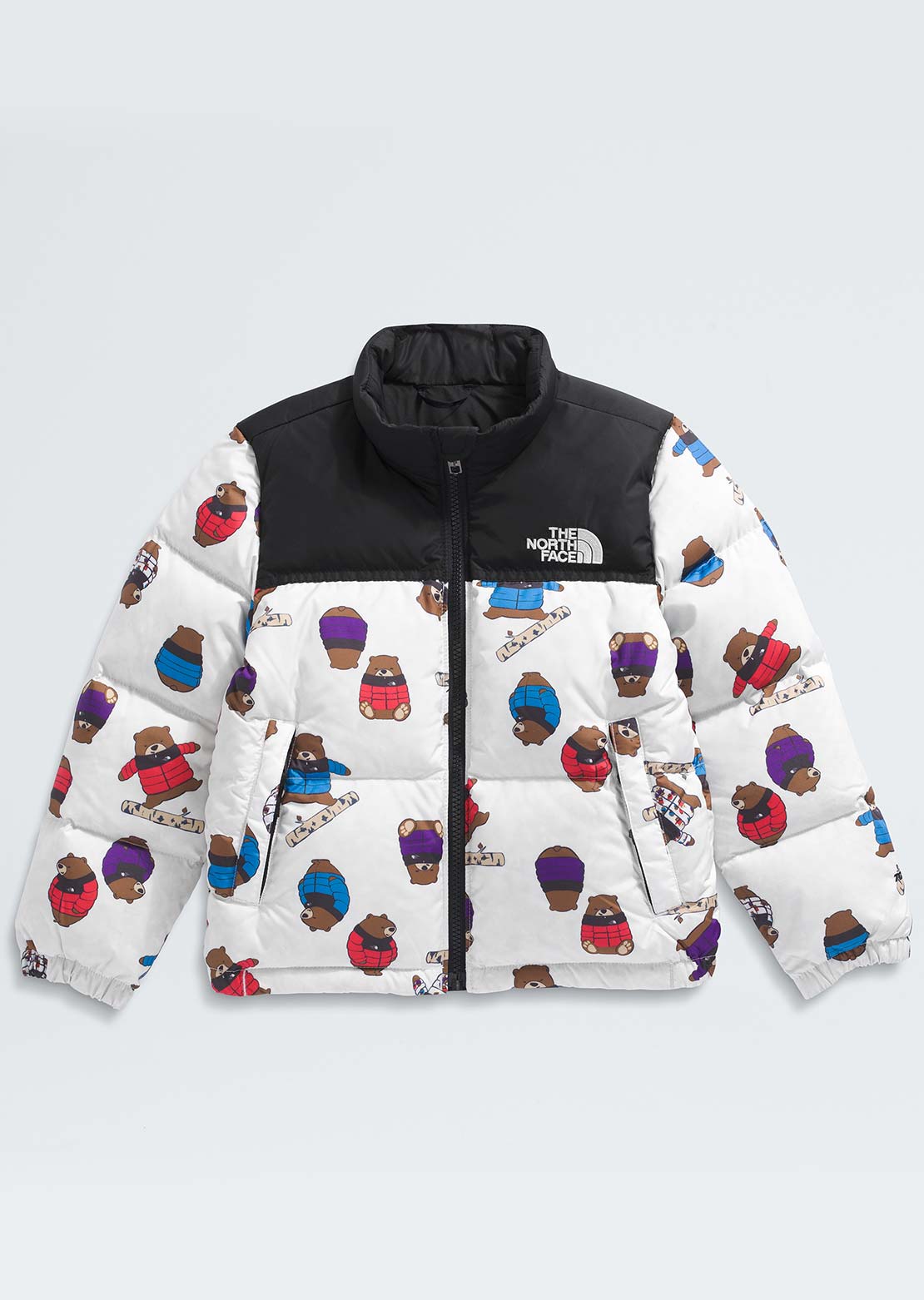 The North Face Toddler 1996 Retro Nuptse Print Jacket TNF White Nuptse Bears Print
