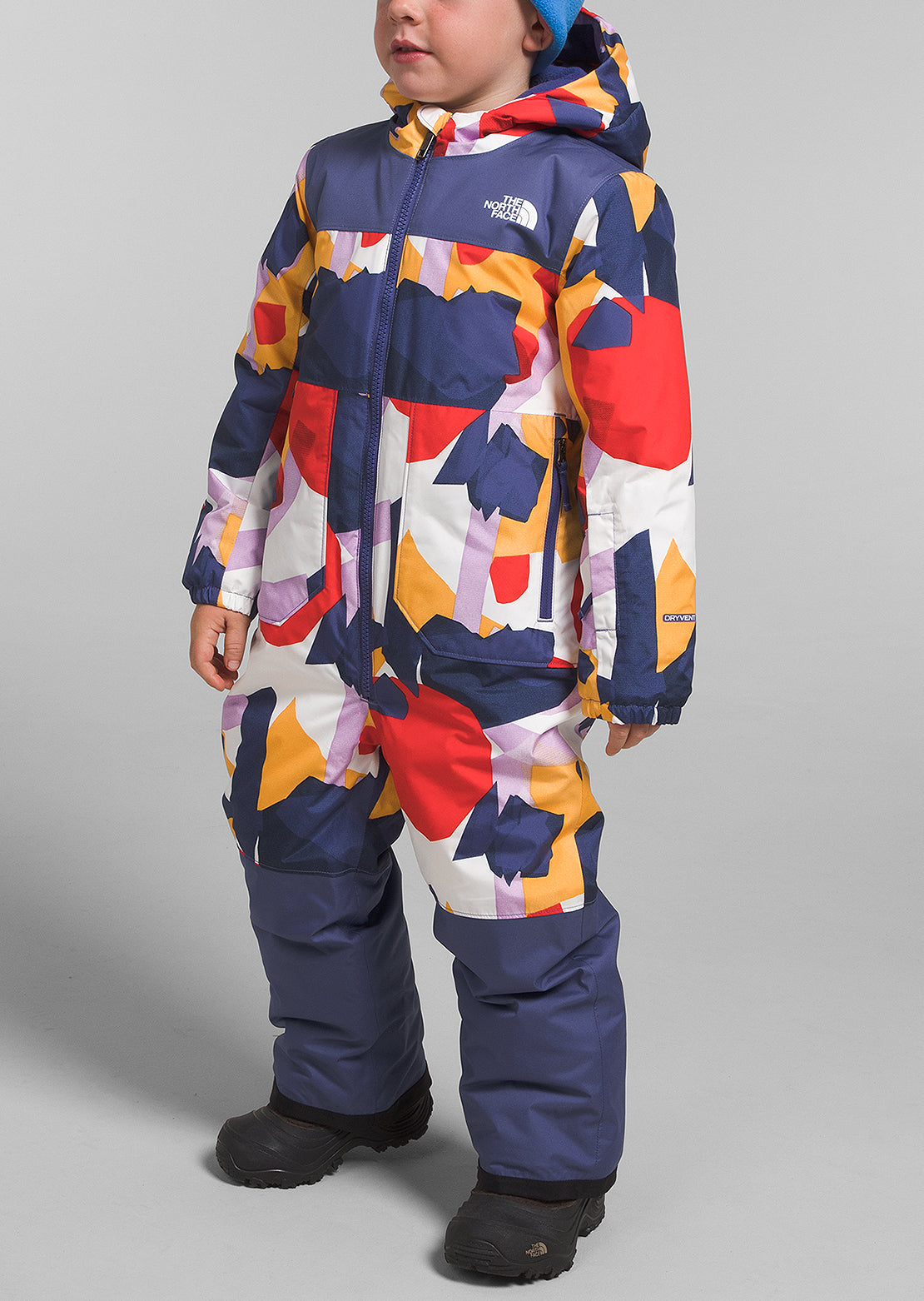 The North Face Toddler Freedom Snow Suit Cave Blue Collage Shapes Print
