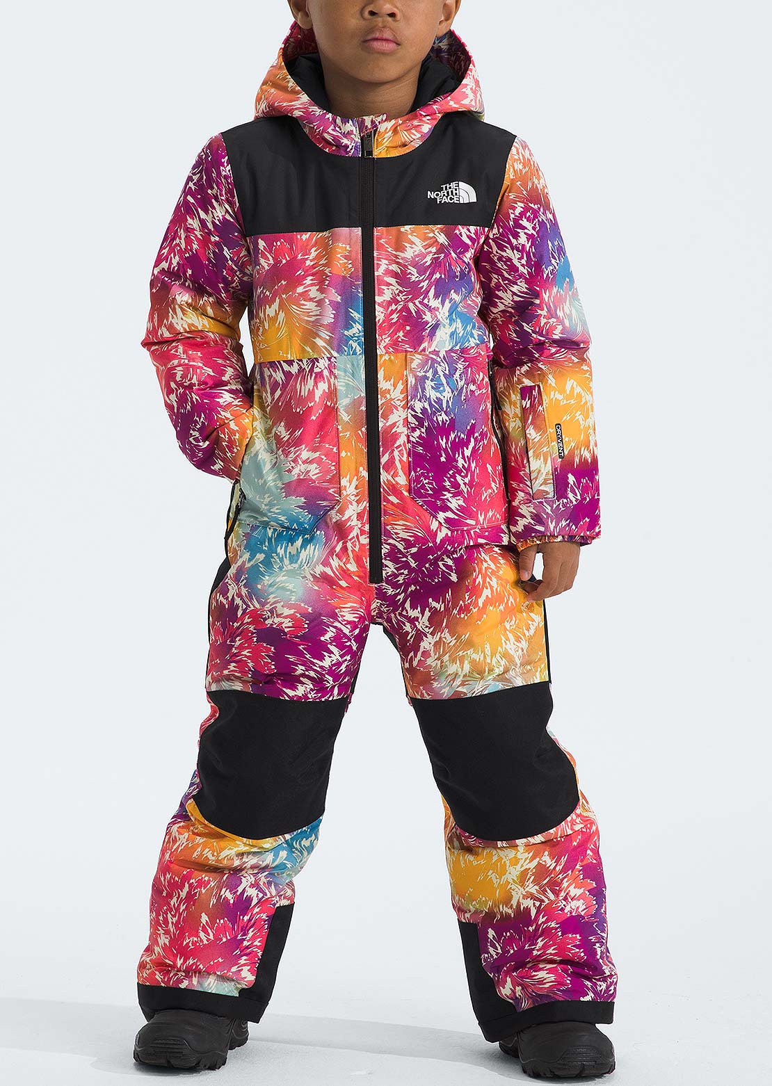 The North Face Toddler Freedom Snow Suit Radiant Poppy Blowing Wind Print