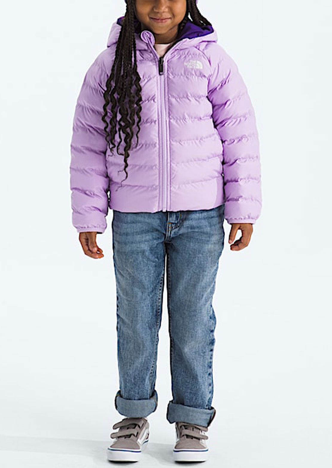The North Face Toddler Reversible Perrito Hooded Jacket Lite Lilac