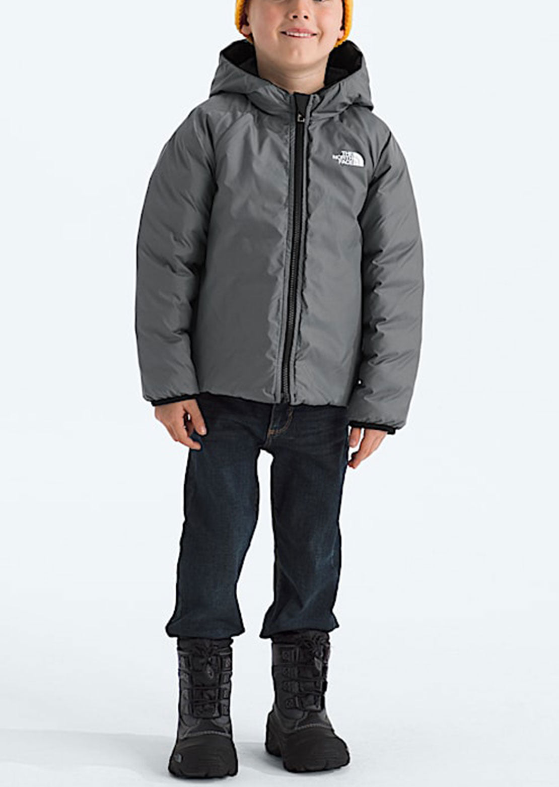 The North Face Toddler Reversible Perrito Hooded Jacket TNF Black/Smoked Pearl