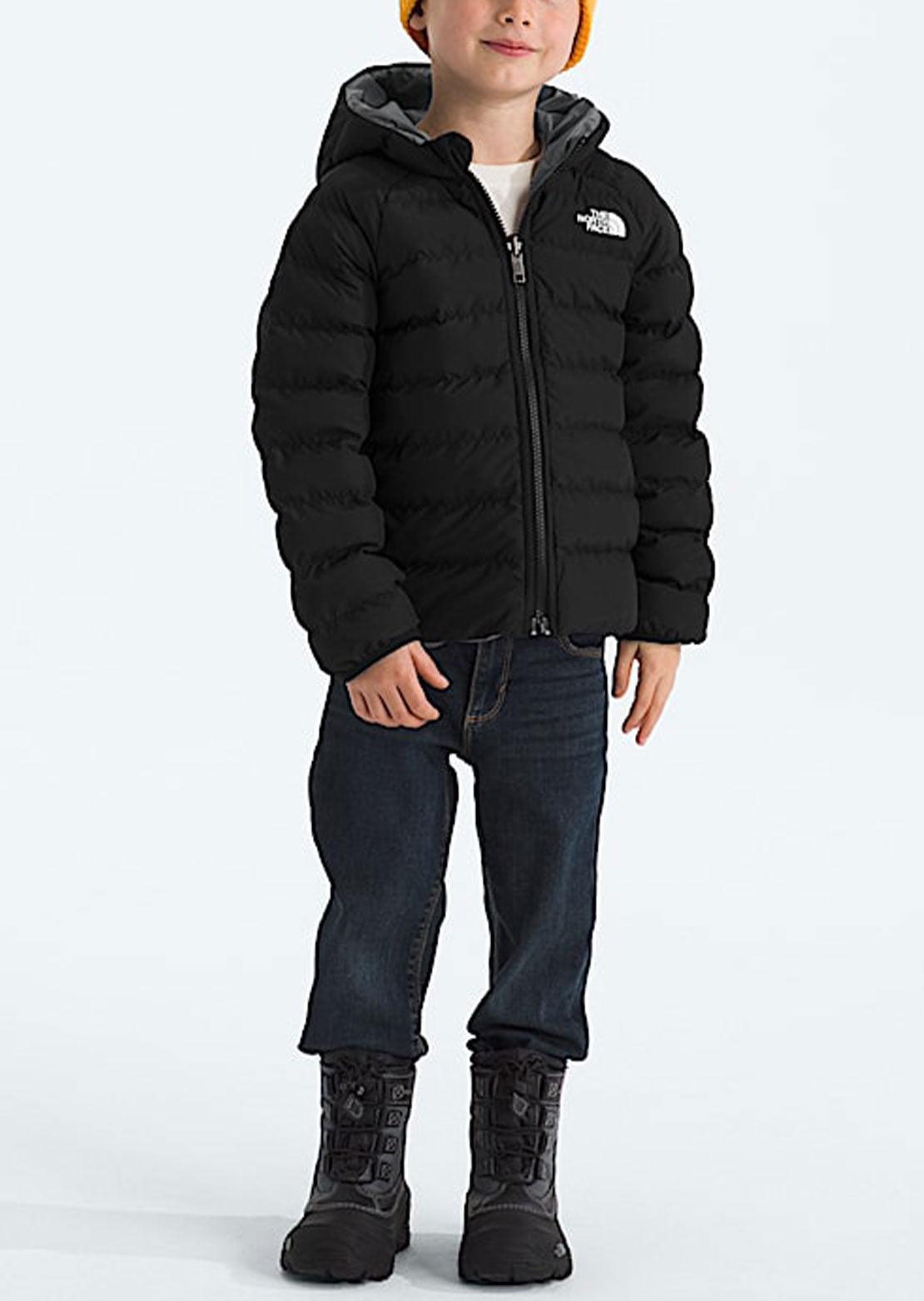 The North Face Toddler Reversible Perrito Hooded Jacket TNF Black/Smoked Pearl