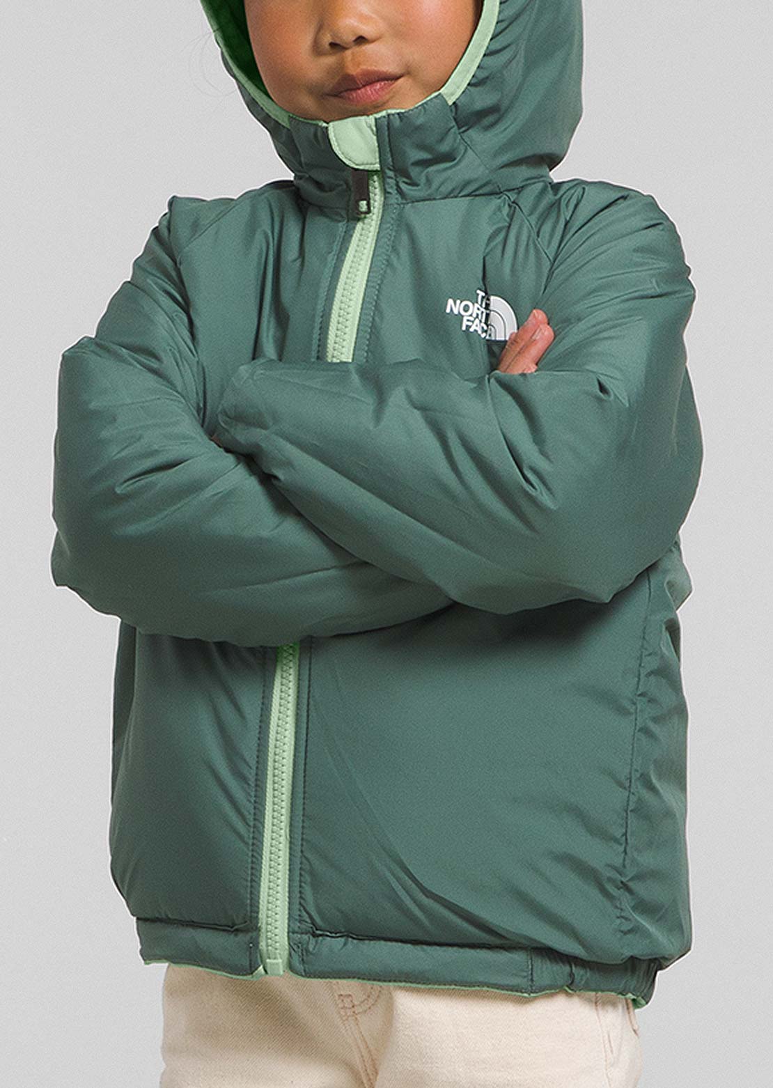 The North Face Toddler Reversible Perrito Hooded Jacket Misty Sage