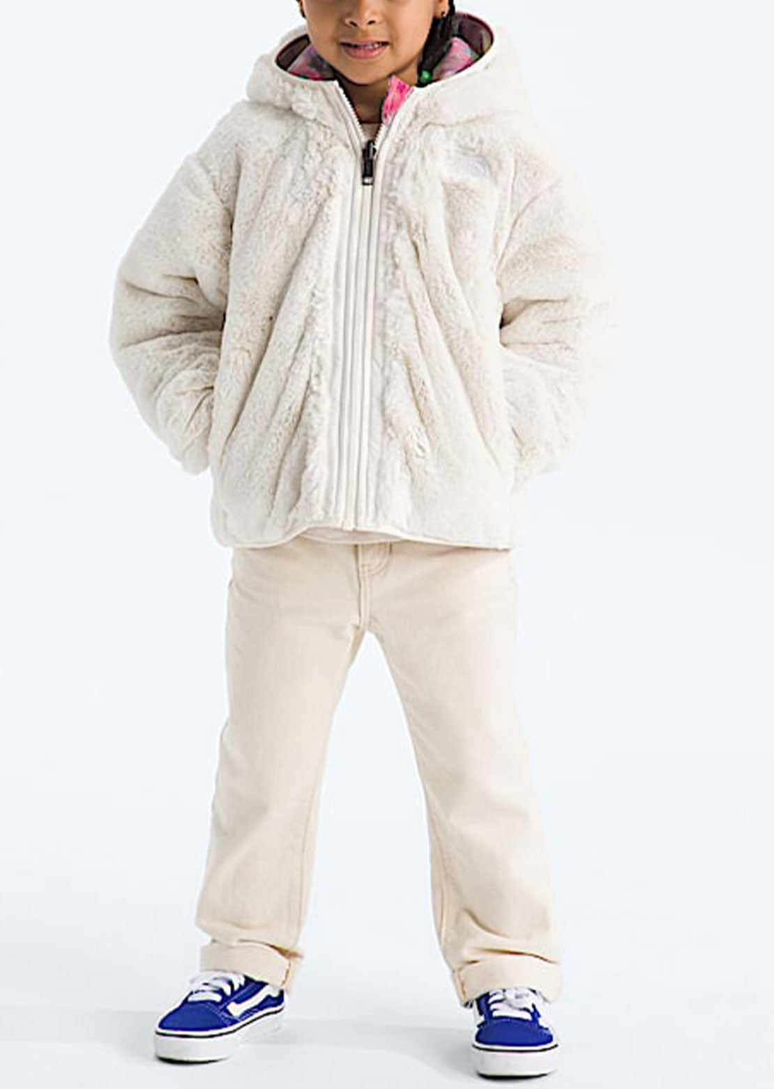 The North Face Toddler Reversible Shasta Full Zip Hooded Print Jacket Lite Lilac Lens Flare Print