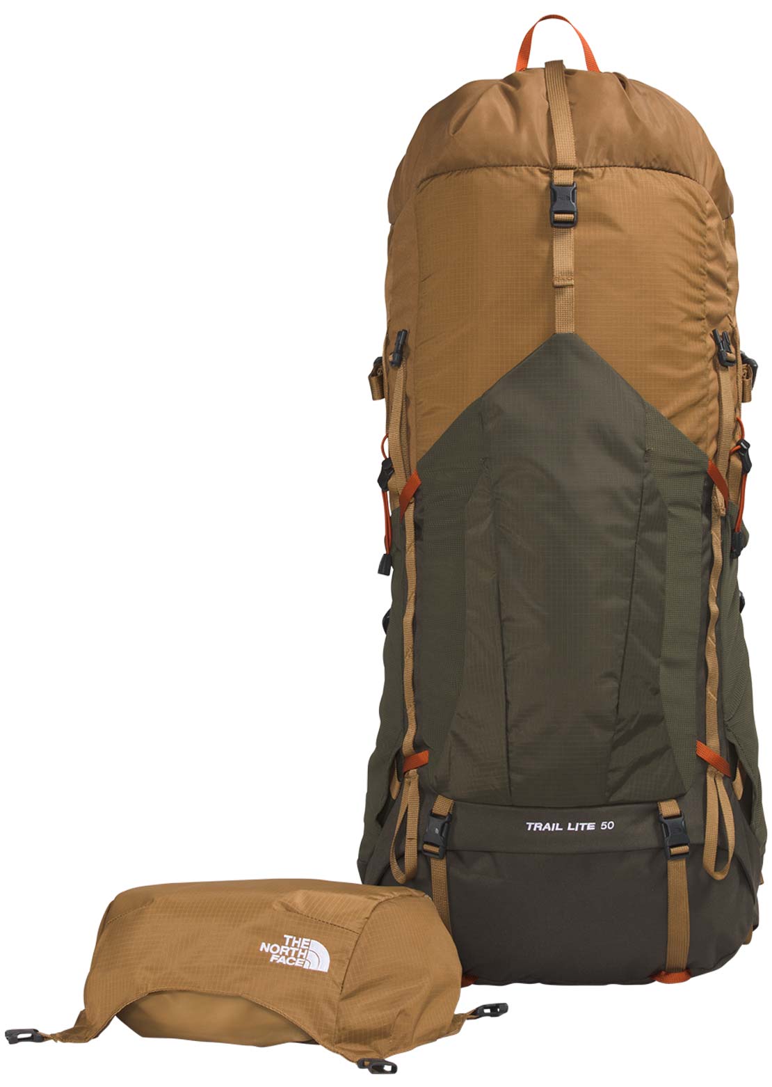 The North Face Trail Lite 50L Hiking Backpack Utility Brown/New Taupe Green-NPF