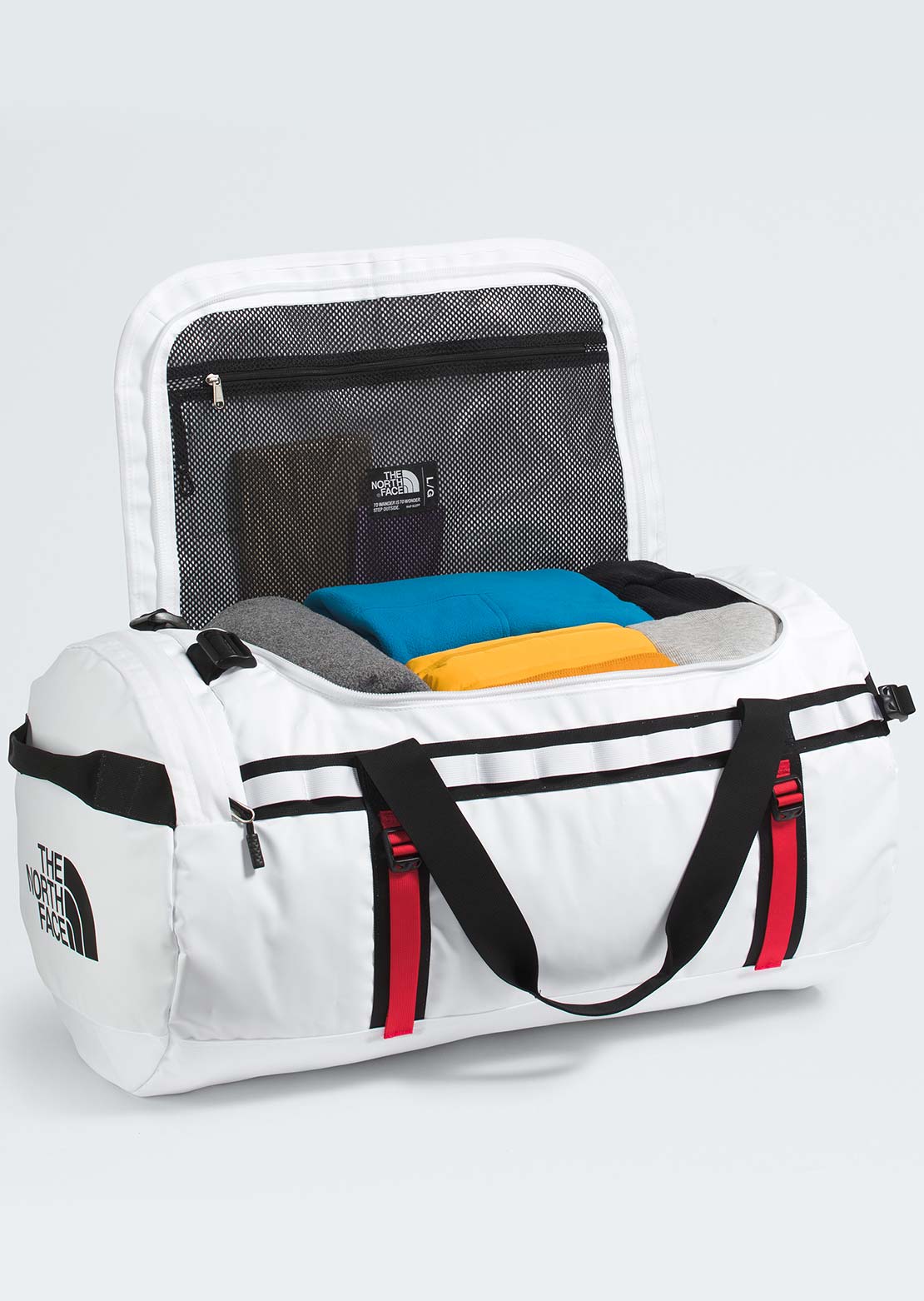 The North Face Unisex Base Camp Duffel Bag TNF White/TNF Black/Elevation Red