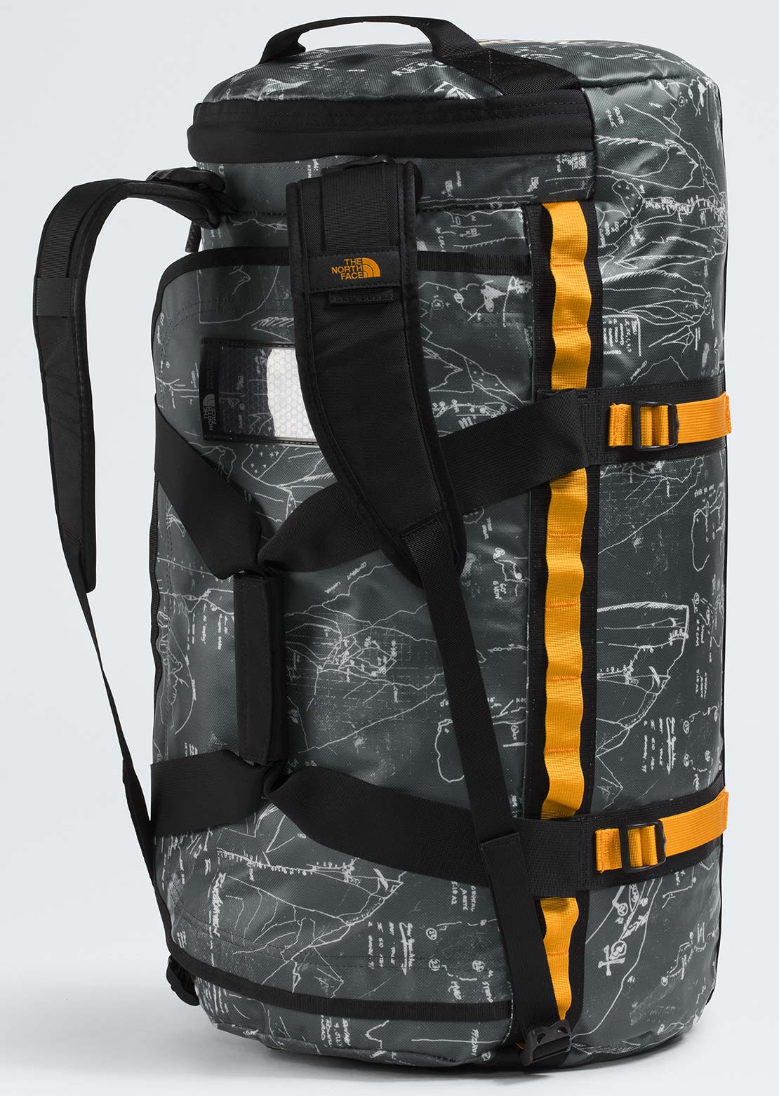 The North Face Unisex Base Camp M Duffel Bag Anthracite Grey Conrad Topo Print/Summit Gold