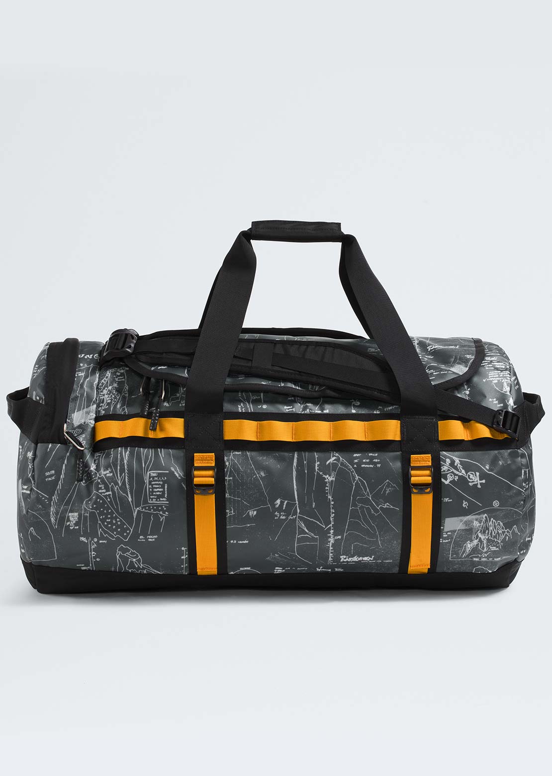 The North Face Unisex Base Camp M Duffel Bag Anthracite Grey Conrad Topo Print/Summit Gold