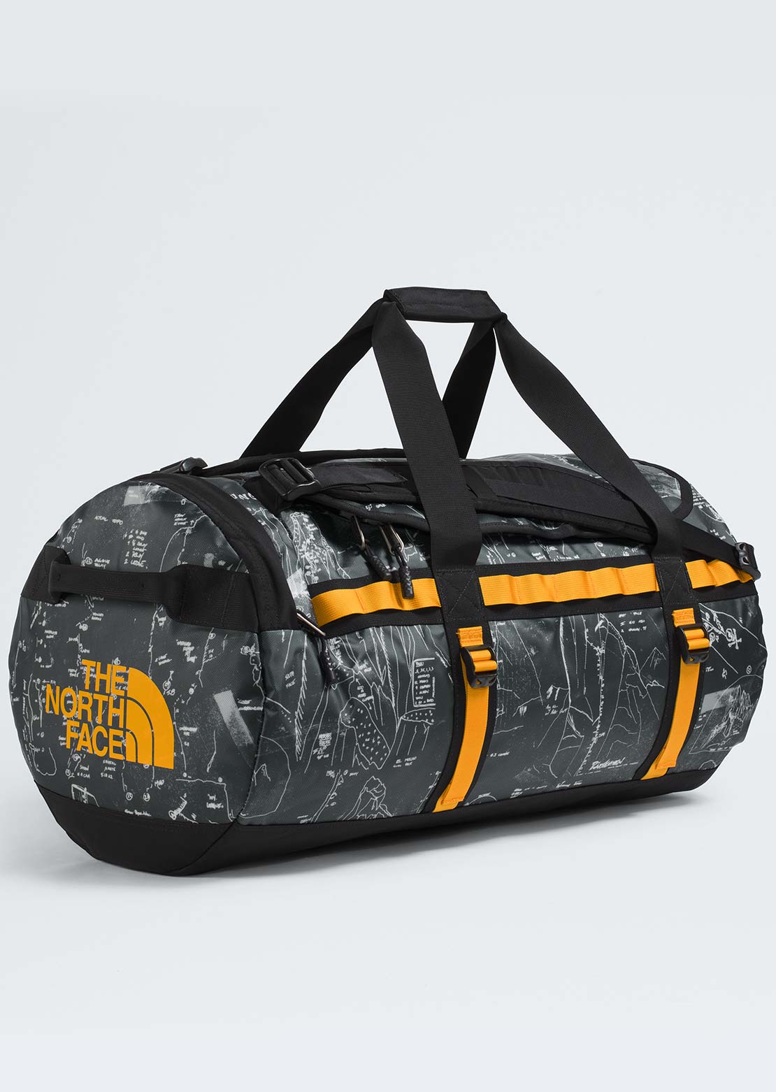 The North Face Unisex Base Camp M Duffel Bag Anthracite Grey Conrad Topo Print/Summit Gold