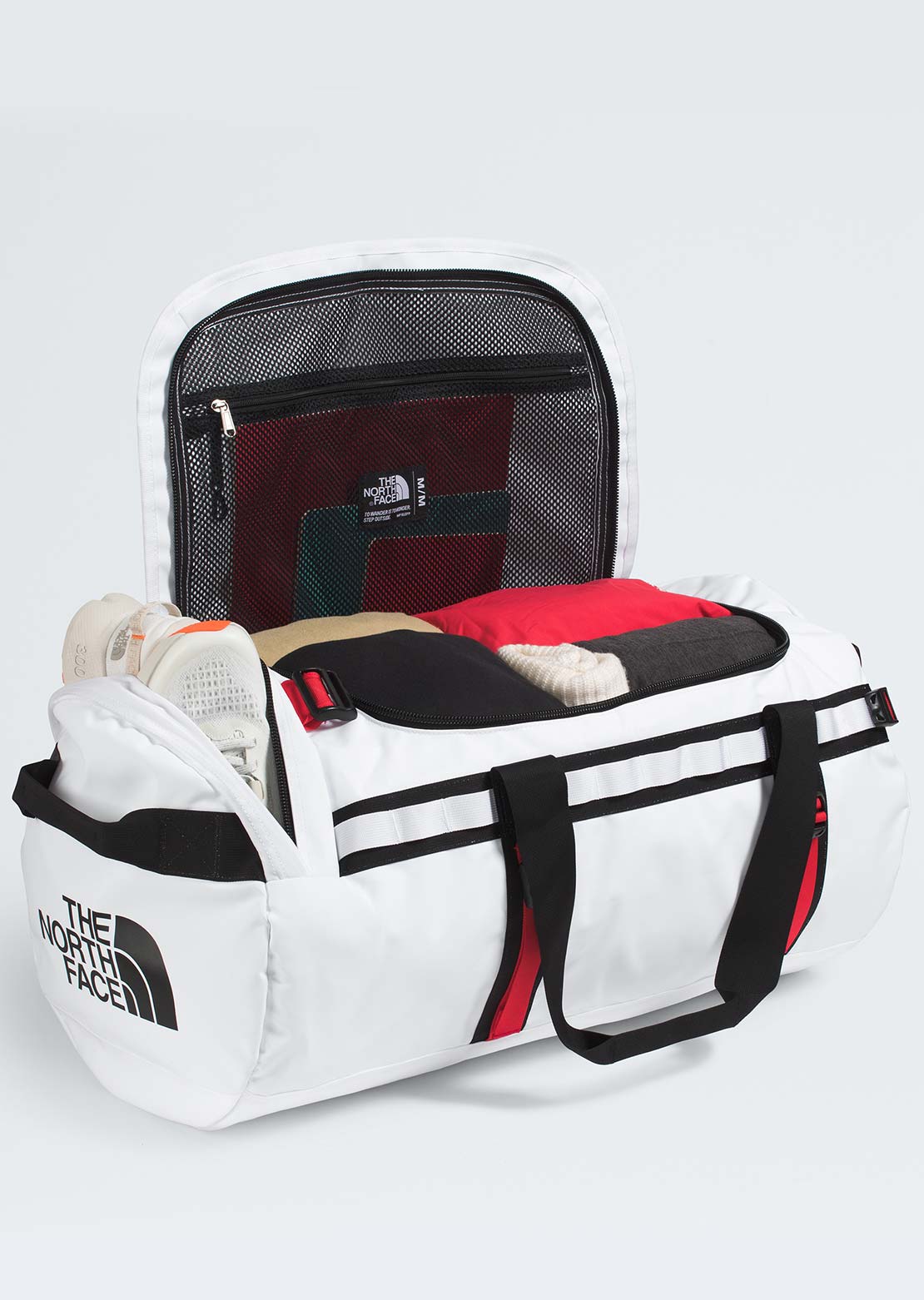 The North Face Unisex Base Camp M Duffel Bag TNF White/TNF Black/Elevation Red