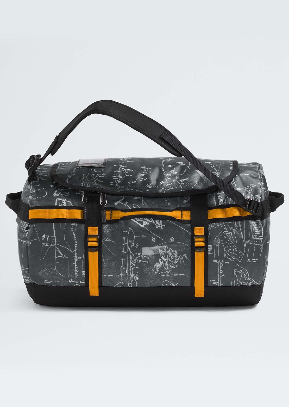 The North Face Unisex Base Camp S Duffel Bag Anthracite Grey/Conrad Topo Print/Summit Gold
