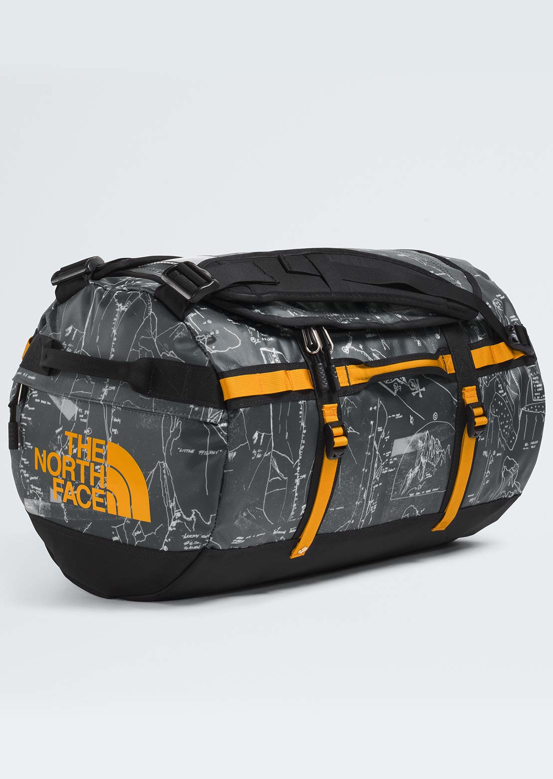 The North Face Unisex Base Camp S Duffel Bag Anthracite Grey/Conrad Topo Print/Summit Gold