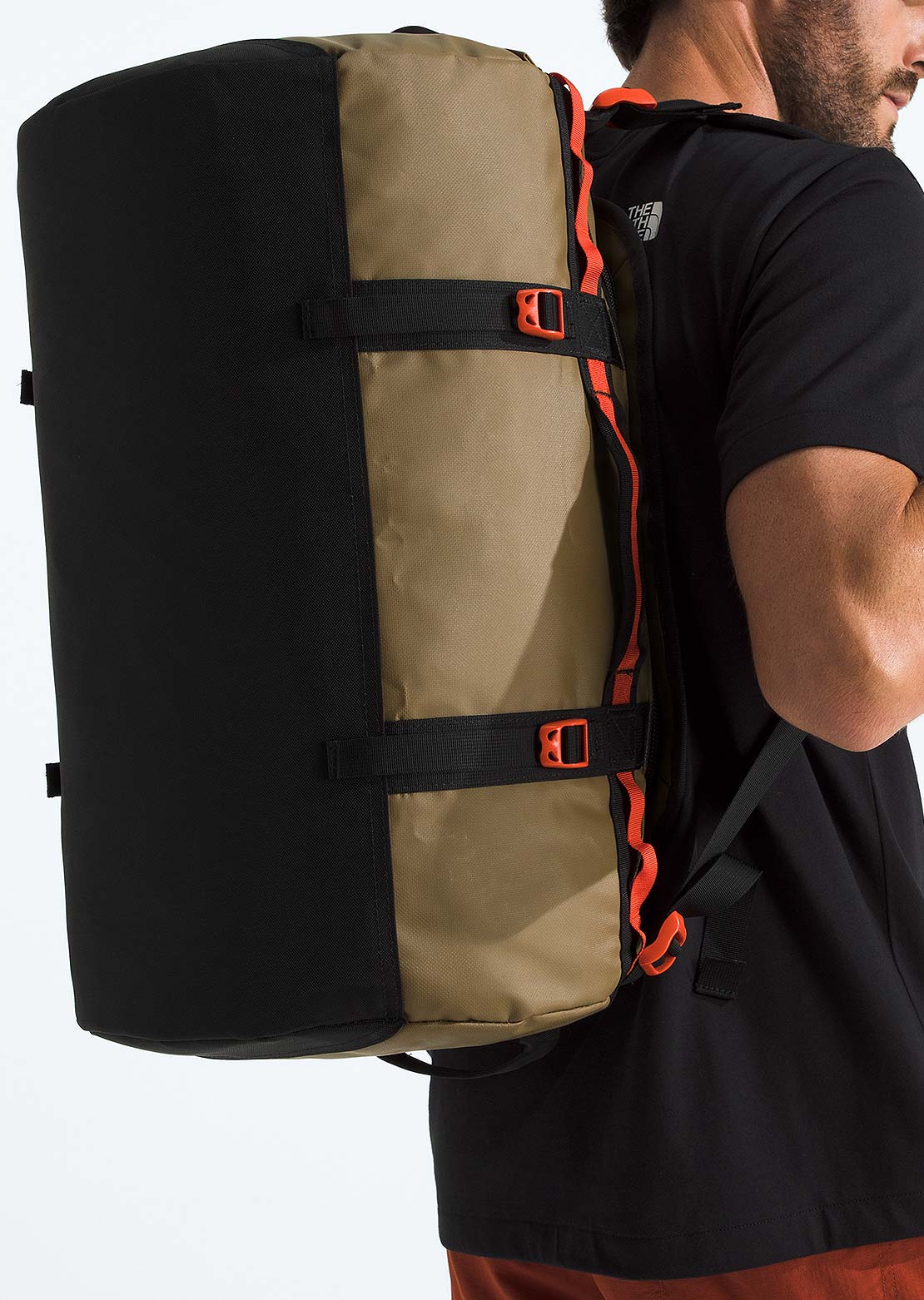 The North Face Unisex Base Camp S Duffel Bag Cedar/TNF Black/Lava Red
