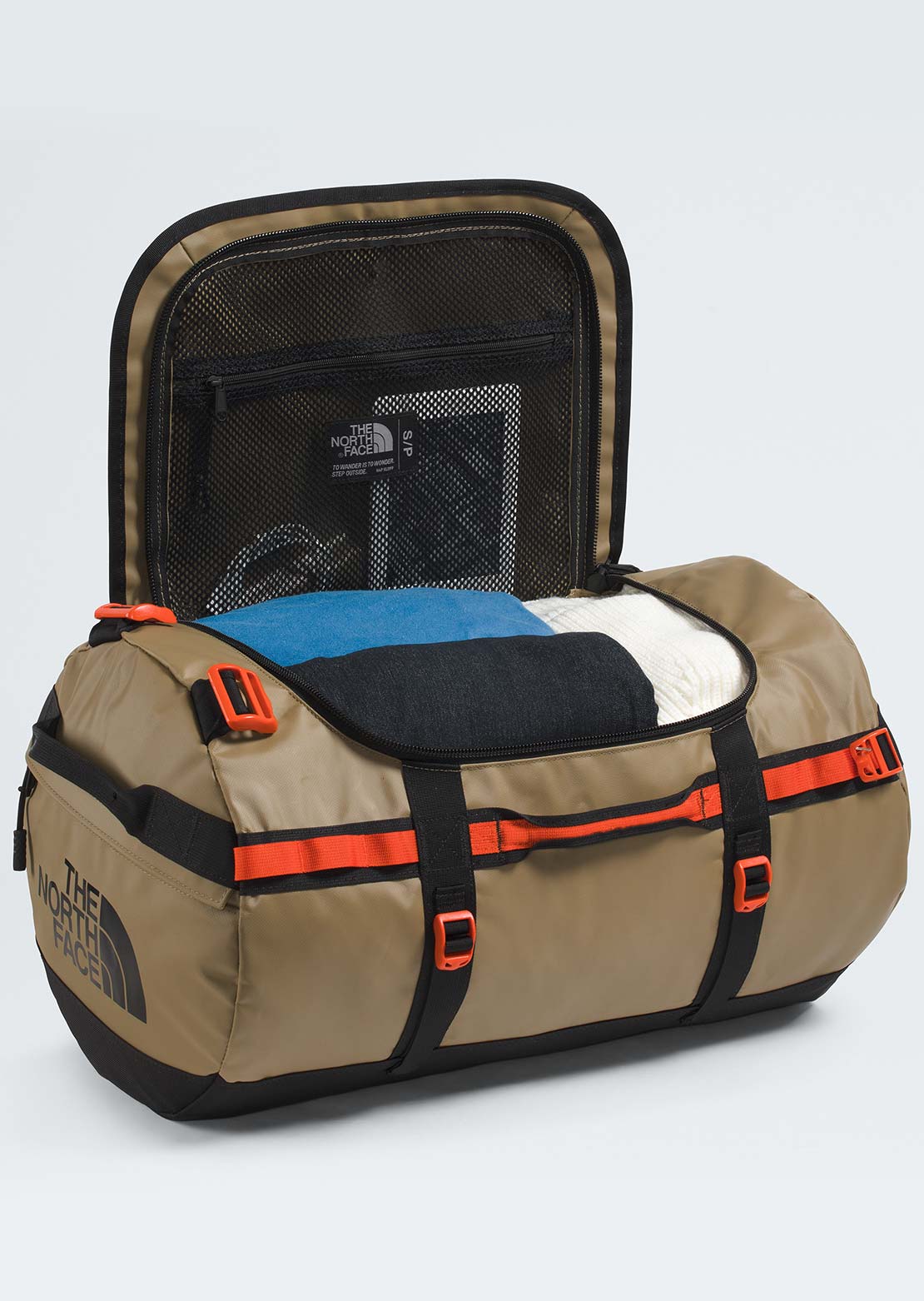 The North Face Unisex Base Camp S Duffel Bag Cedar/TNF Black/Lava Red