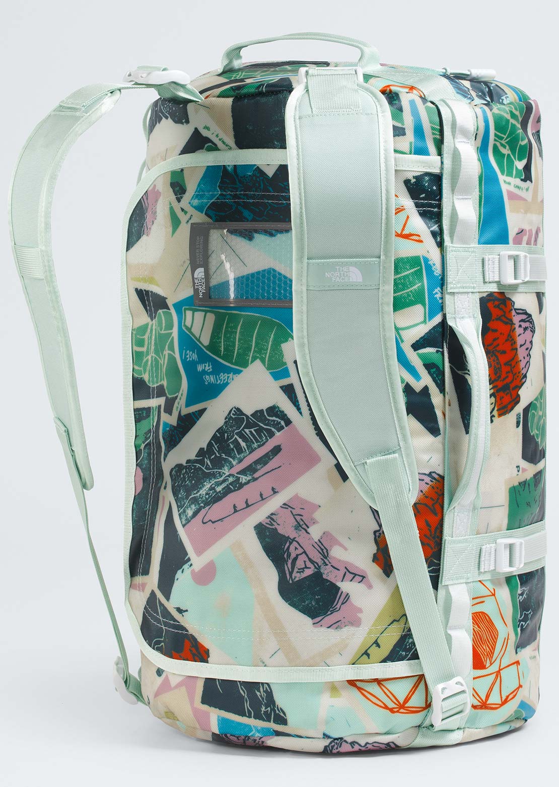 The North Face Unisex Base Camp S Duffel Bag Opal Frost/TNF Postcards Print/Opal Frost/Pearl Stone