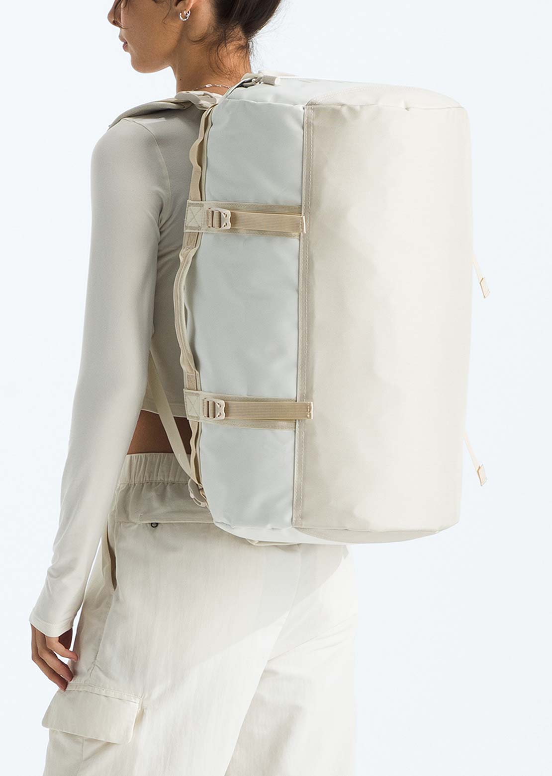 The North Face Unisex Base Camp S Duffel Bag White Ash/Calacatta/Pale Khaki