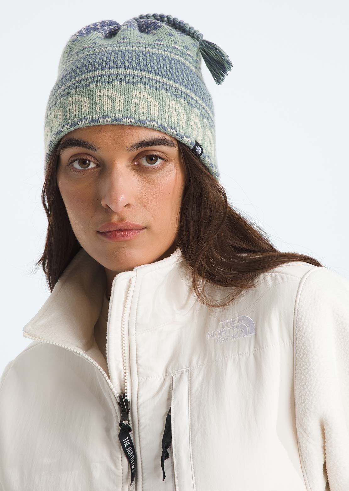 The North Face Unisex Cabin Ski Tuke Beanie Slate Moss Jacquard/Tassel