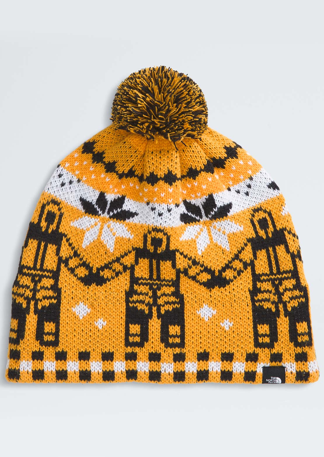 The North Face Unisex Cabin Ski Tuke Beanie Summit Gold Him Suit Jacquard/Pom