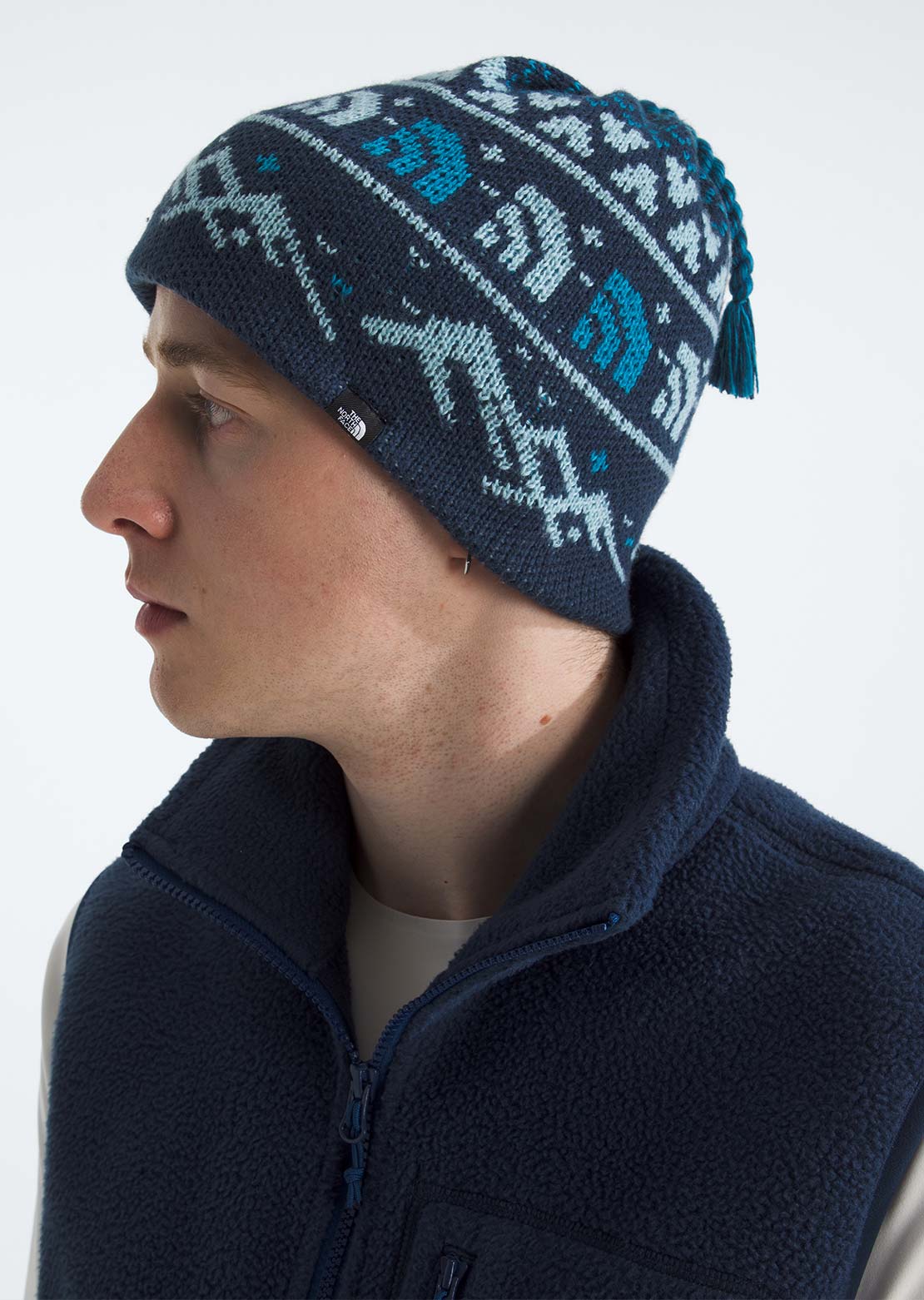 The North Face Unisex Cabin Ski Tuke Beanie Summit Navy Jacquard/Tassel