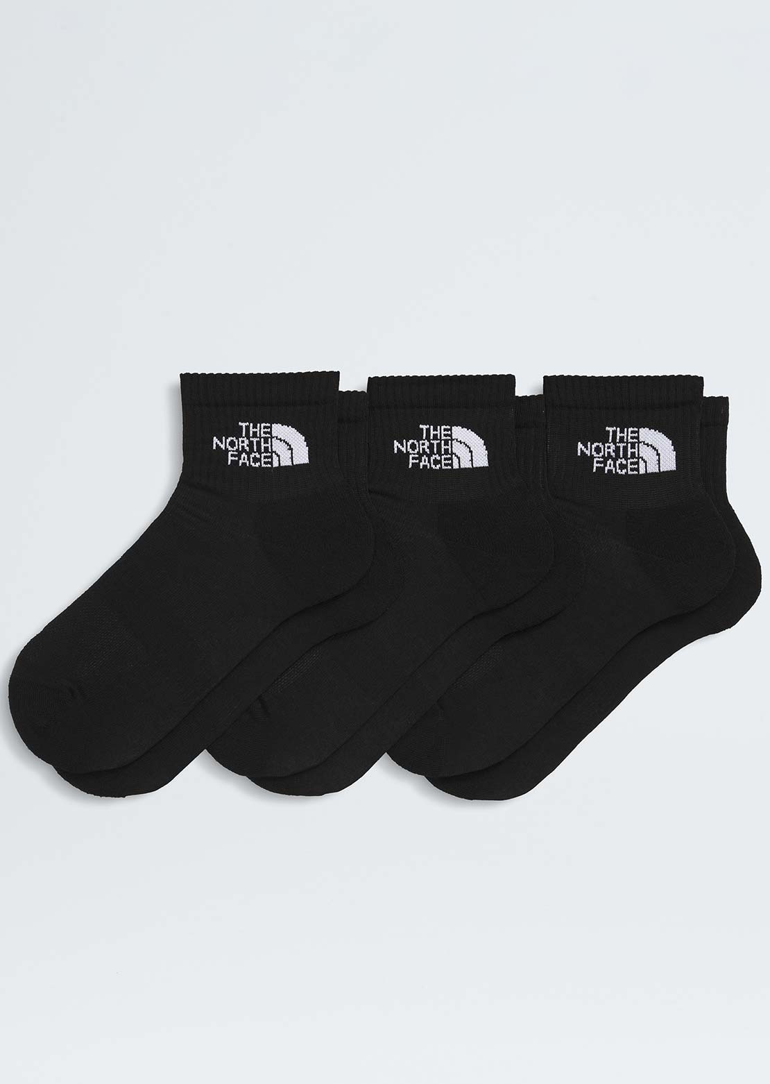 The North Face Unisex Multisport Cush Quarter Socks - 3 Pack TNF Black