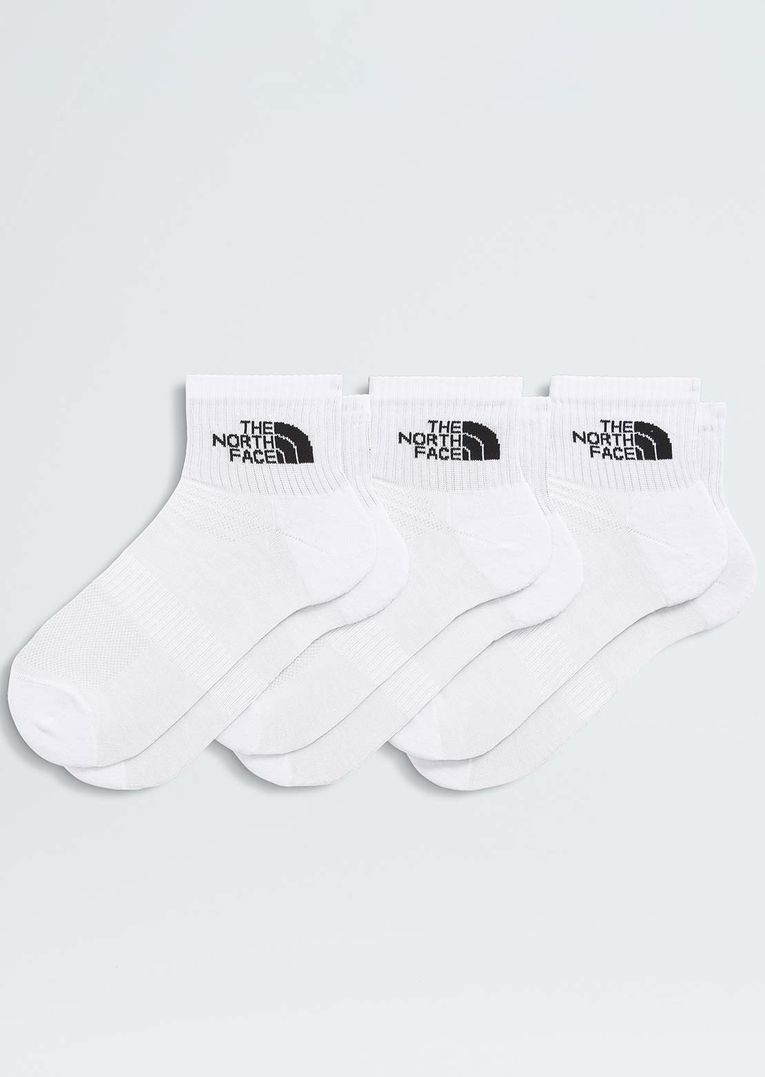 The North Face Unisex Multisport Cush Quarter Socks - 3 Pack TNF White