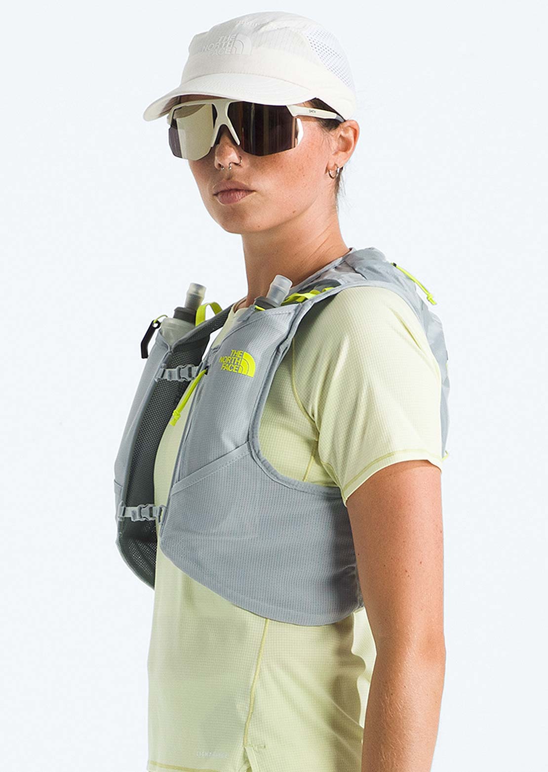 The North Face Unisex Sunriser Run 8 Vest Frost Grey/Fizz Lime