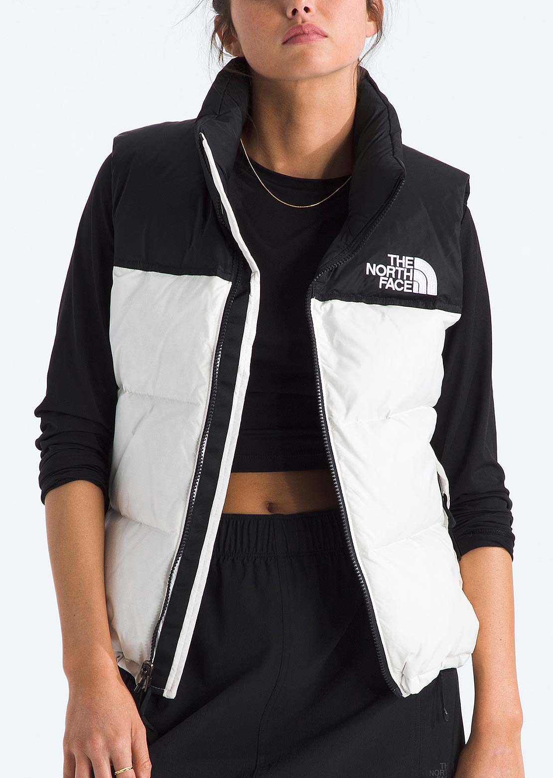 The North Face Women's 1996 Retro Nuptse Vest White Dune/TNF Black/R